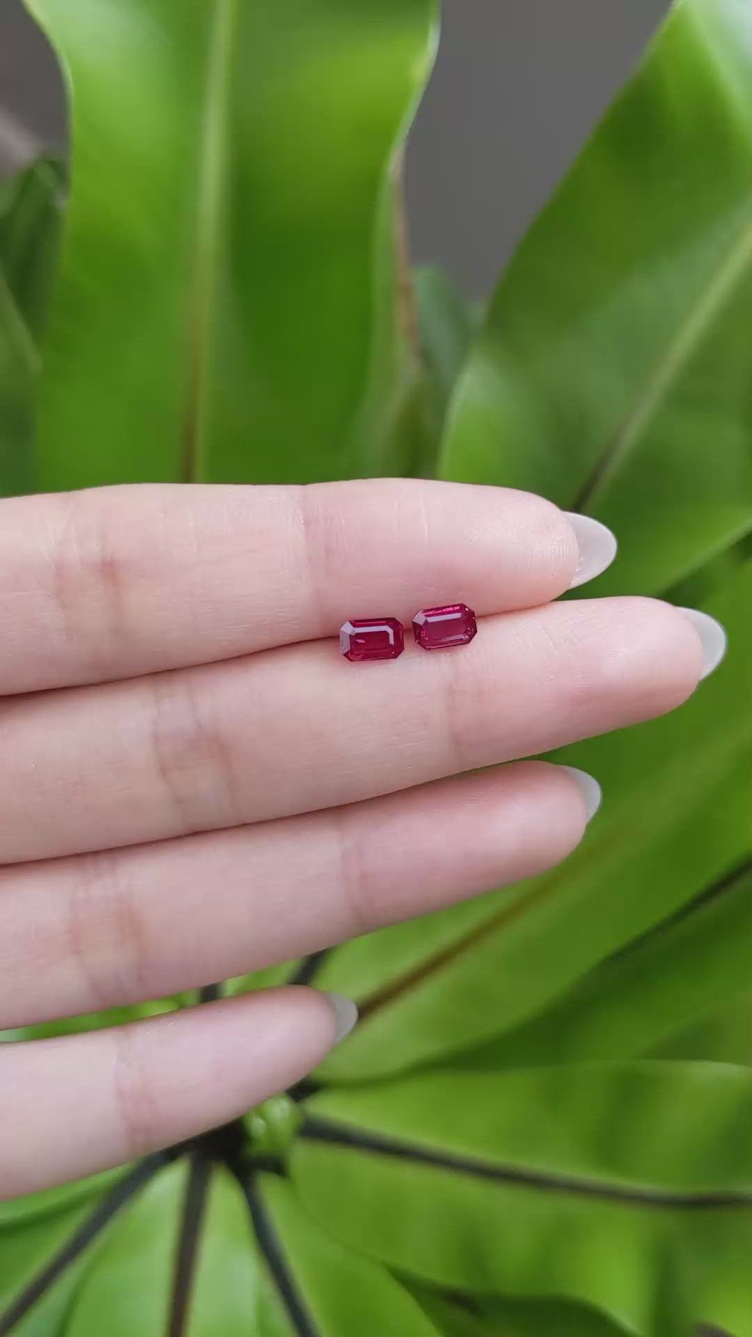 0.98 Ct.Tw.Total Carat Weight Ruby Pair from Mozambique Size Video