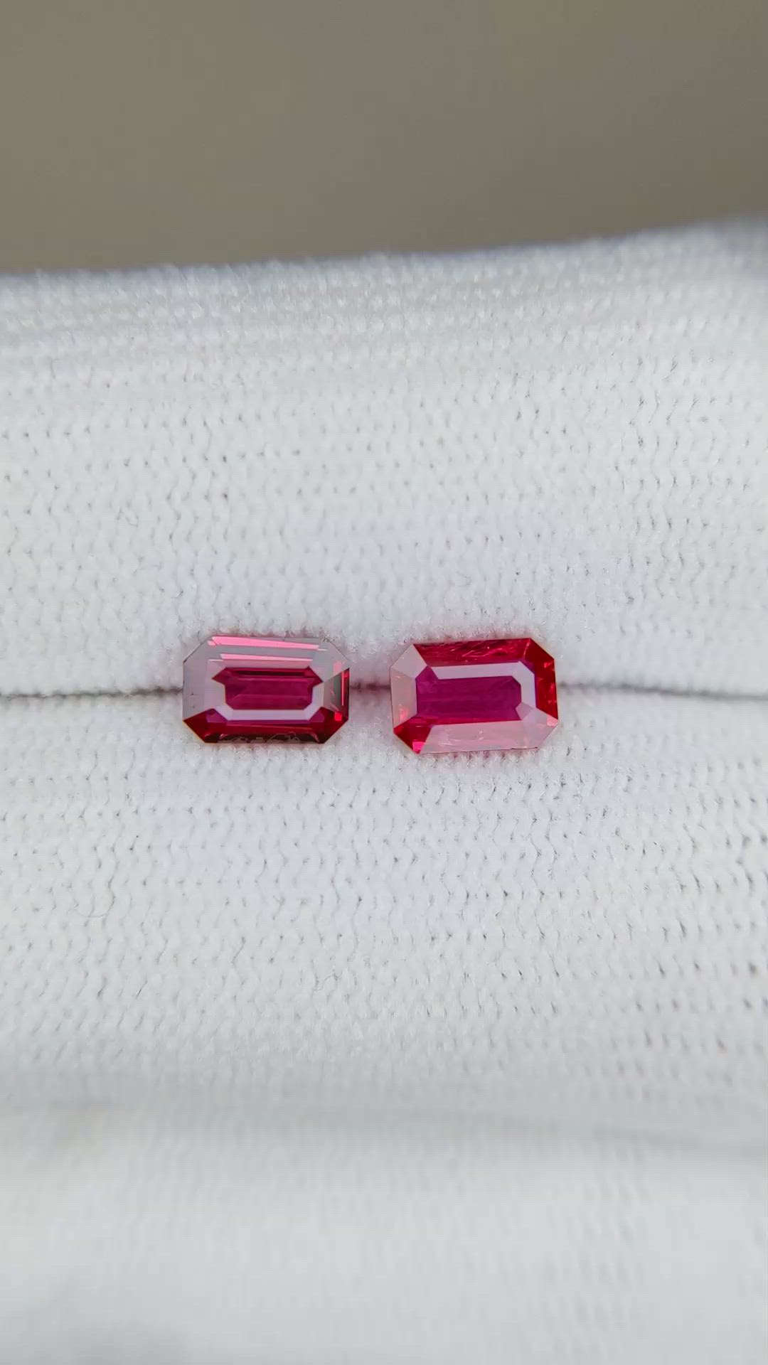 0.95 Ct.Tw.Total Carat Weight Ruby Pair from Mozambique Size Video