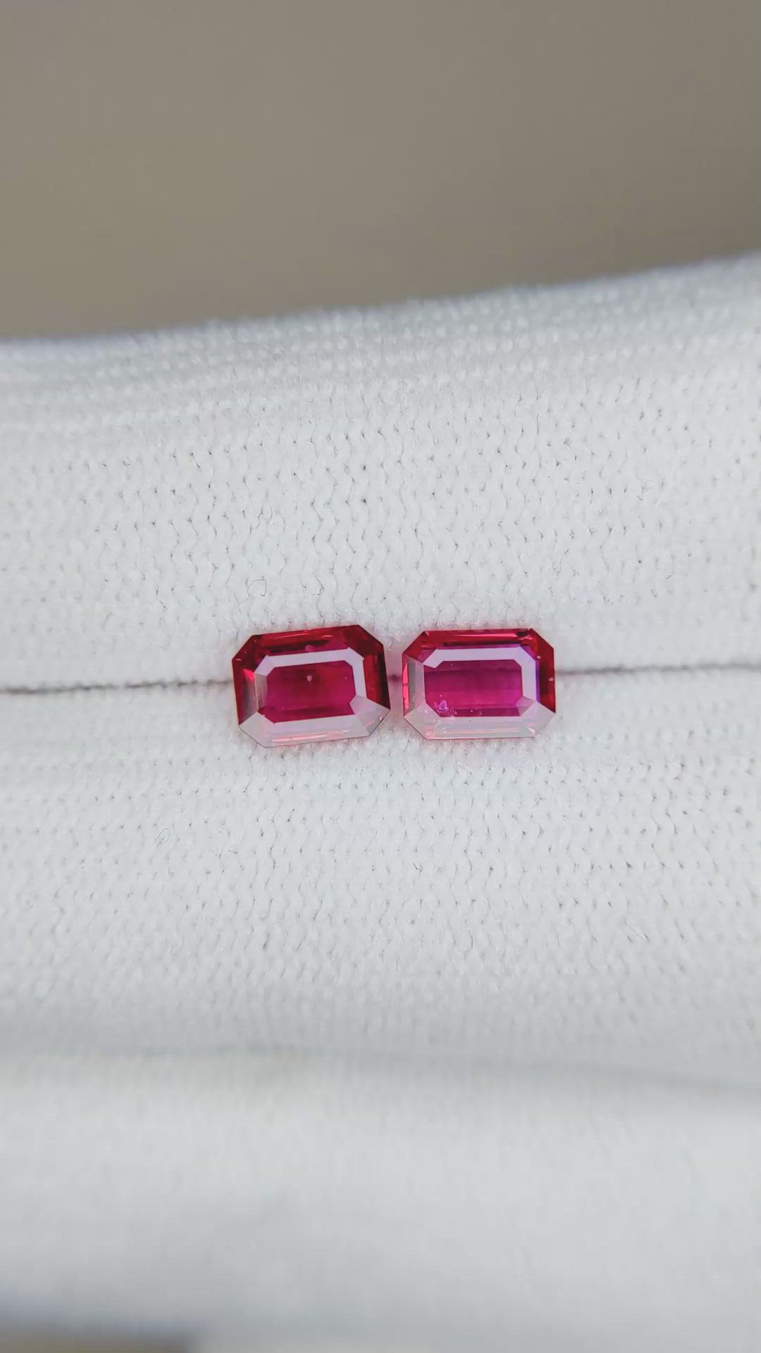 1.15 Ct.Tw.Total Carat Weight Ruby Pair from Mozambique Size Video