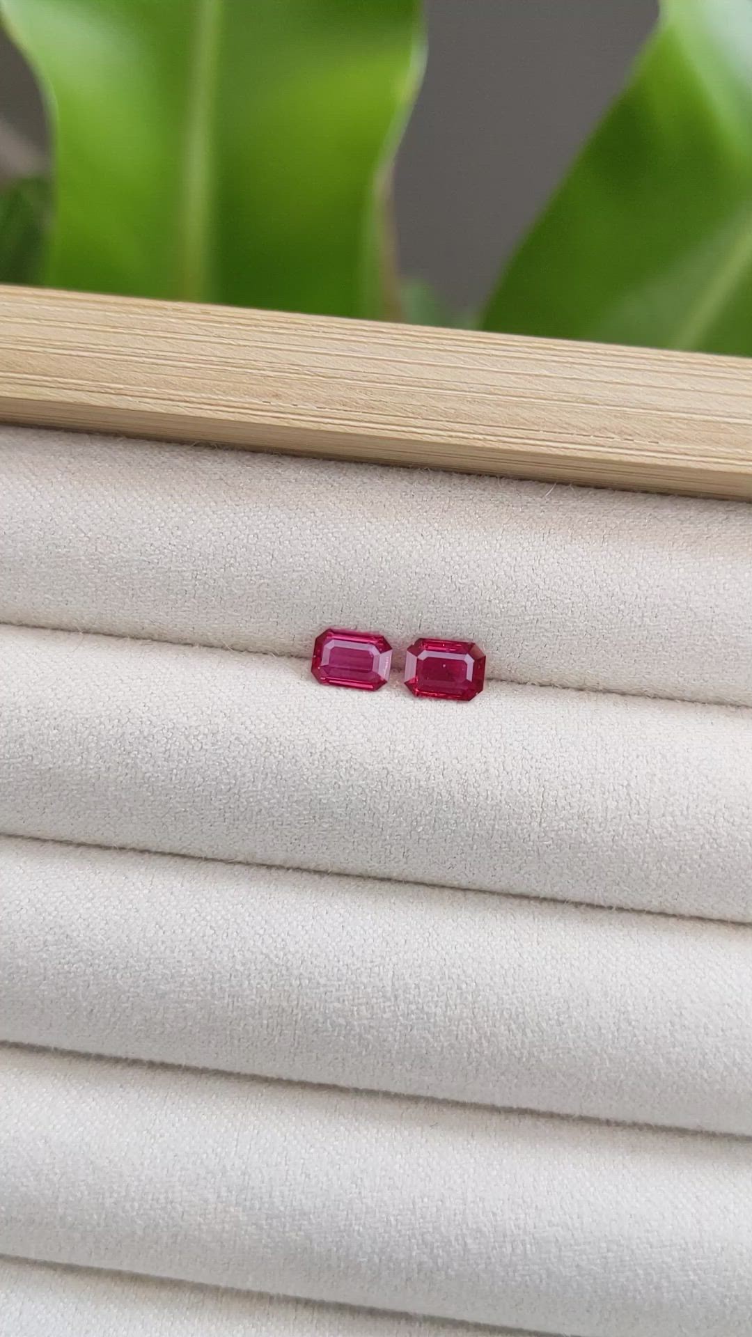 1.15 Ct.Tw.Total Carat Weight Ruby Pair from Mozambique Size Video