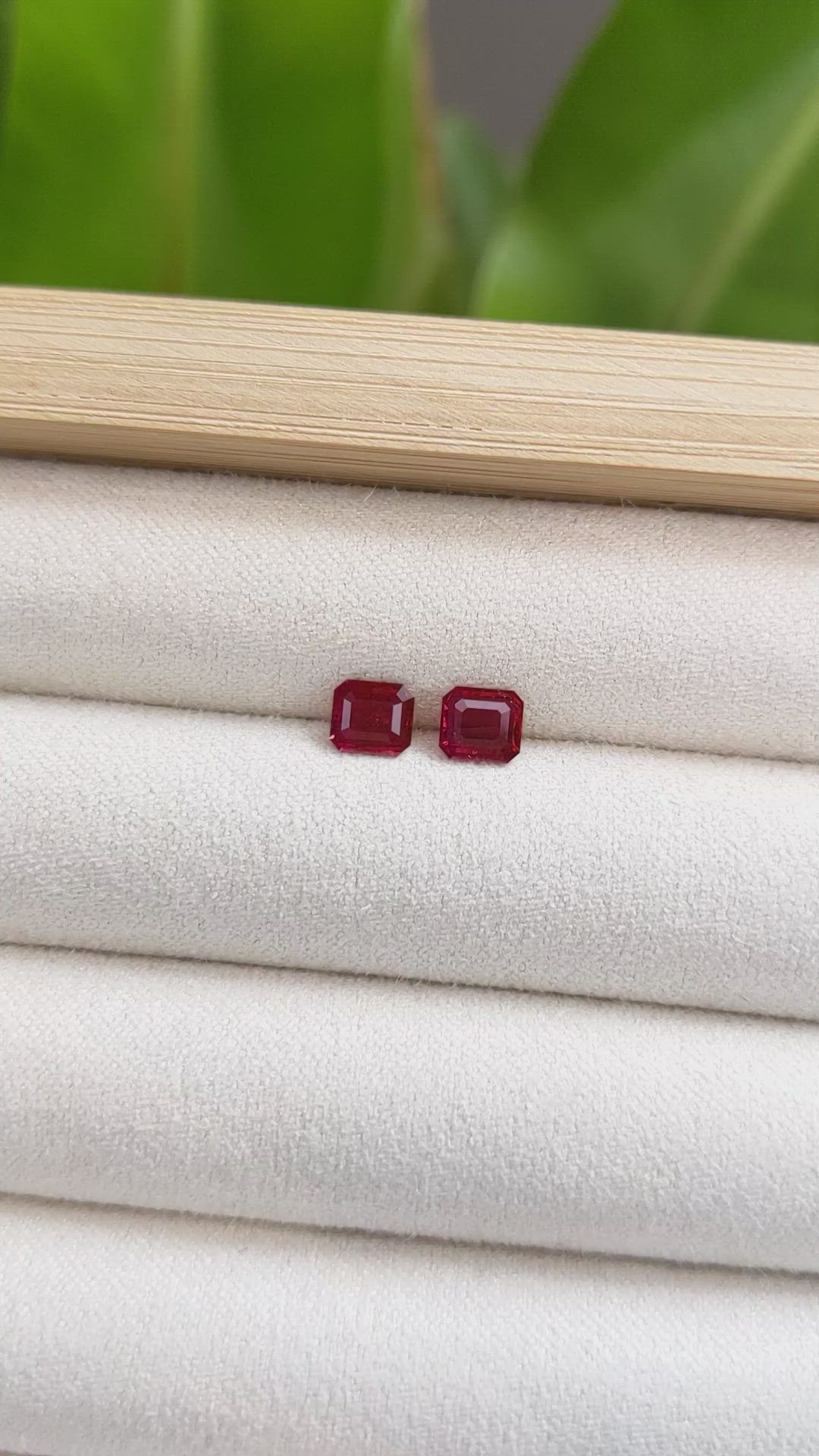 1.32 Ct.Tw.Total Carat Weight Ruby Pair from Mozambique Size Video