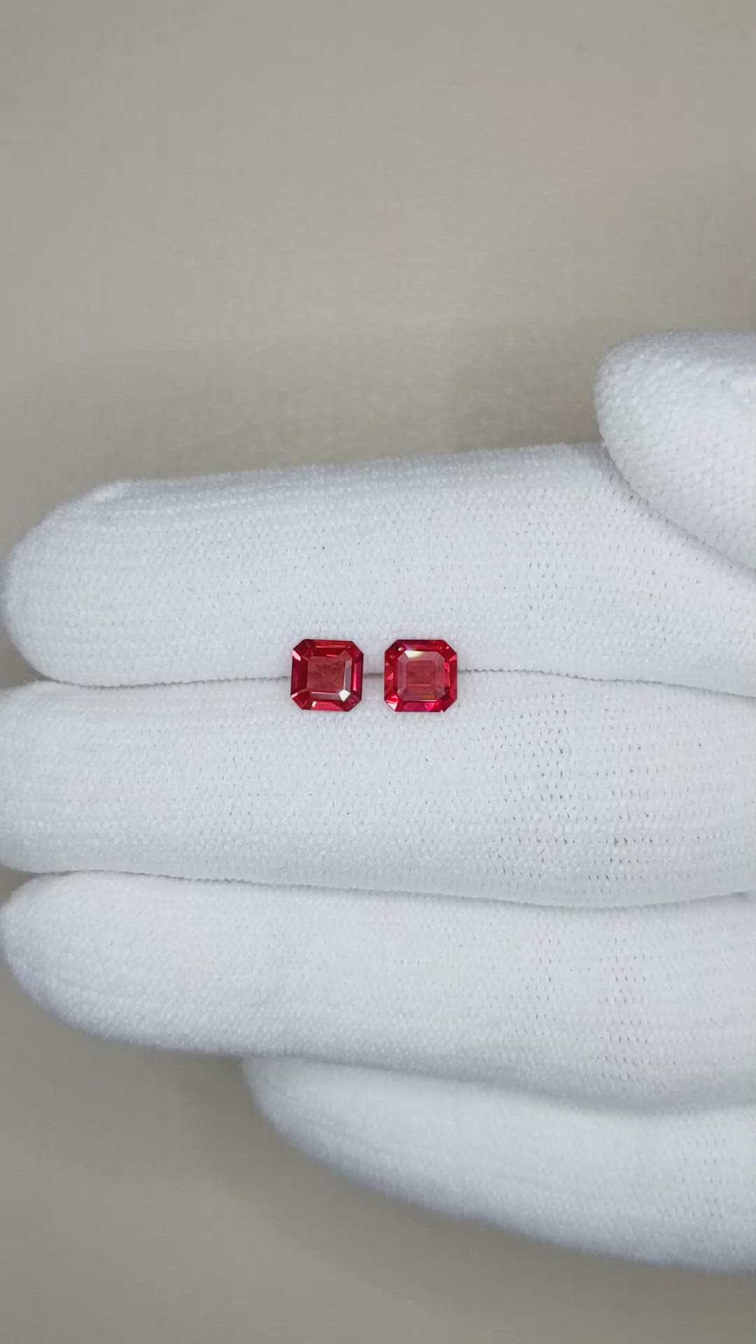 1.07&nbsp;Ct.Tw.Total Carat Weight Ruby Pair from Mozambique Size Video