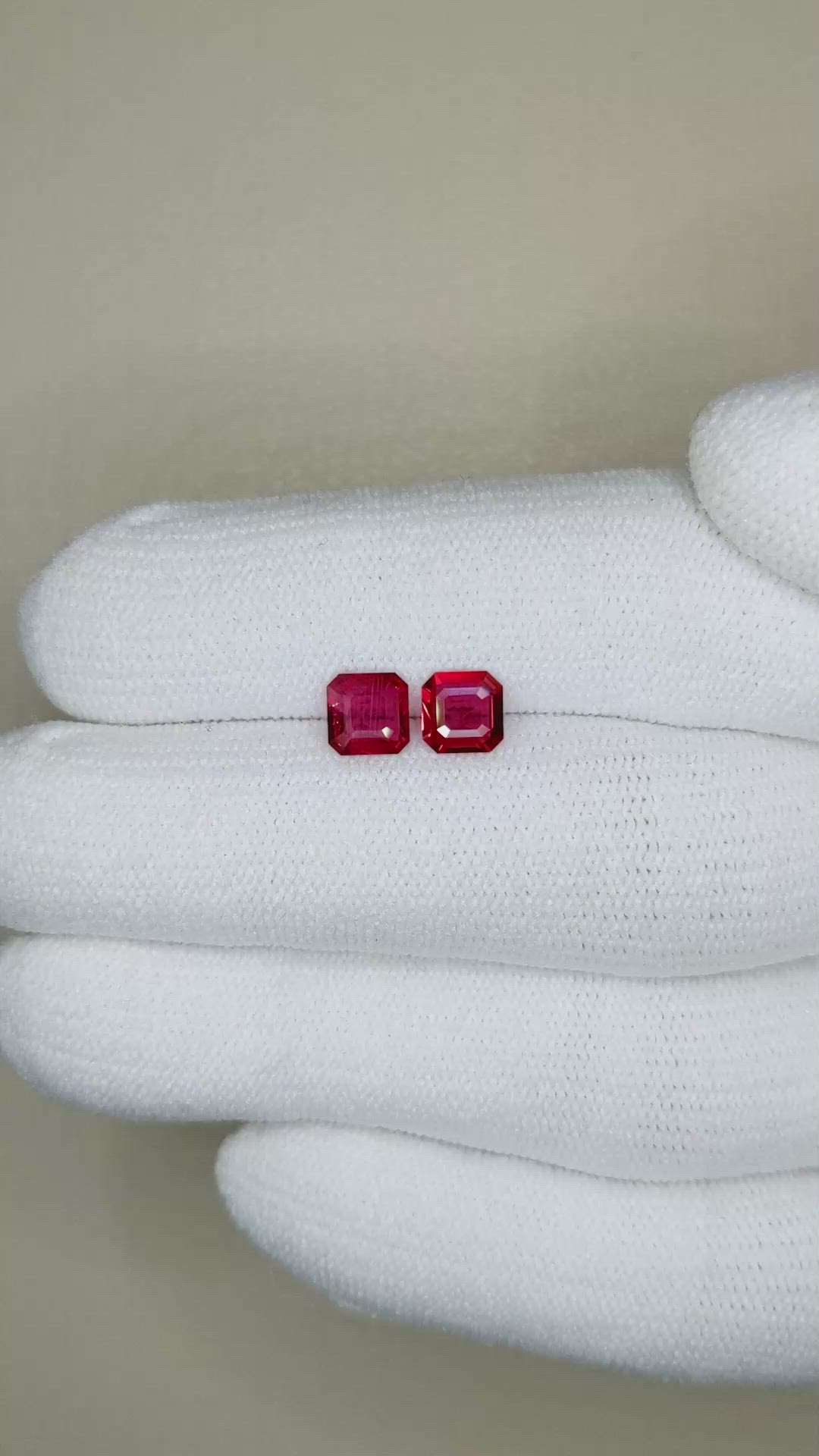 1.19&nbsp;Ct.Tw.Total Carat Weight Ruby Pair from Mozambique Size Video