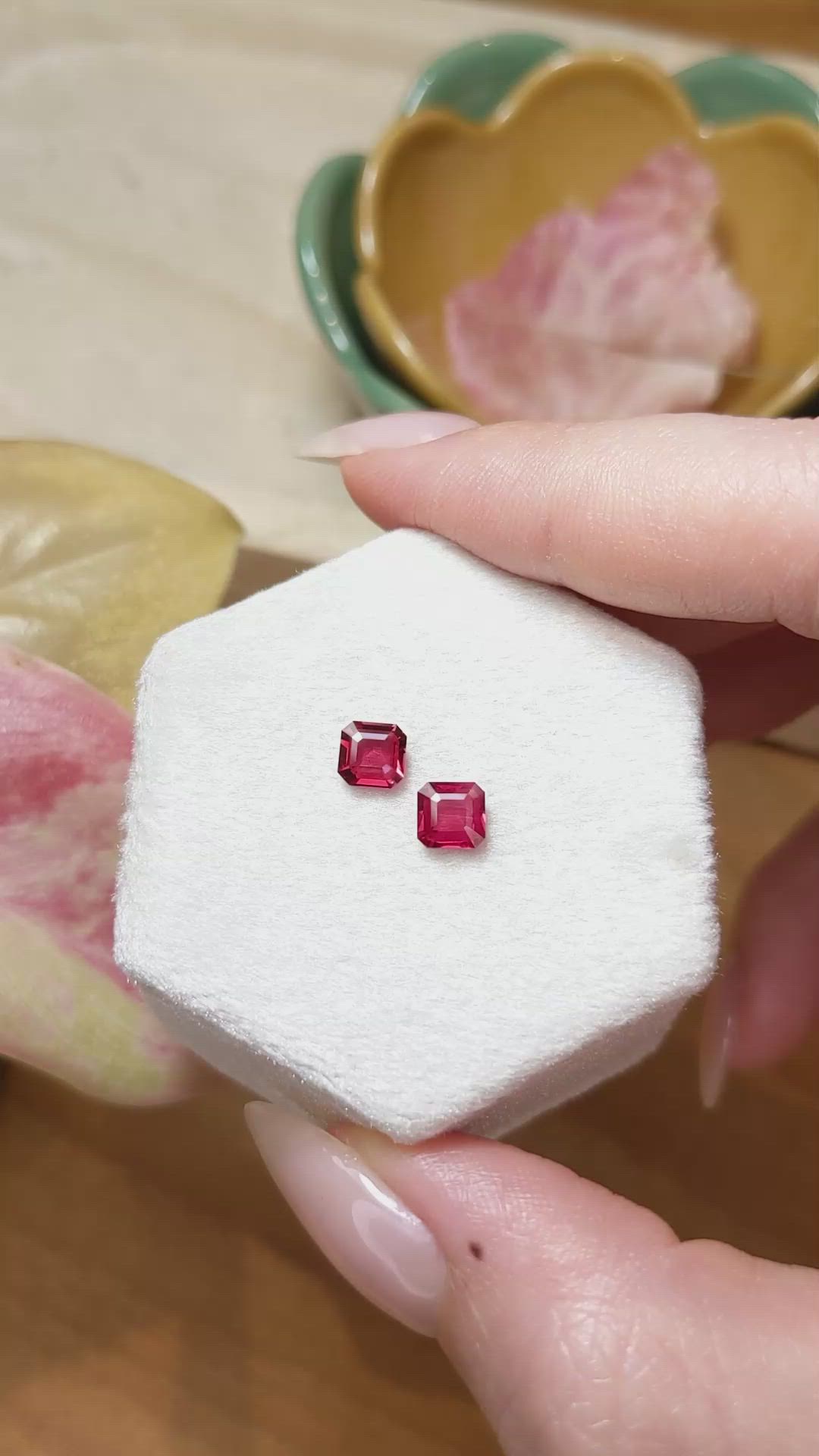 1.19&nbsp;Ct.Tw.Total Carat Weight Ruby Pair from Mozambique Size Video