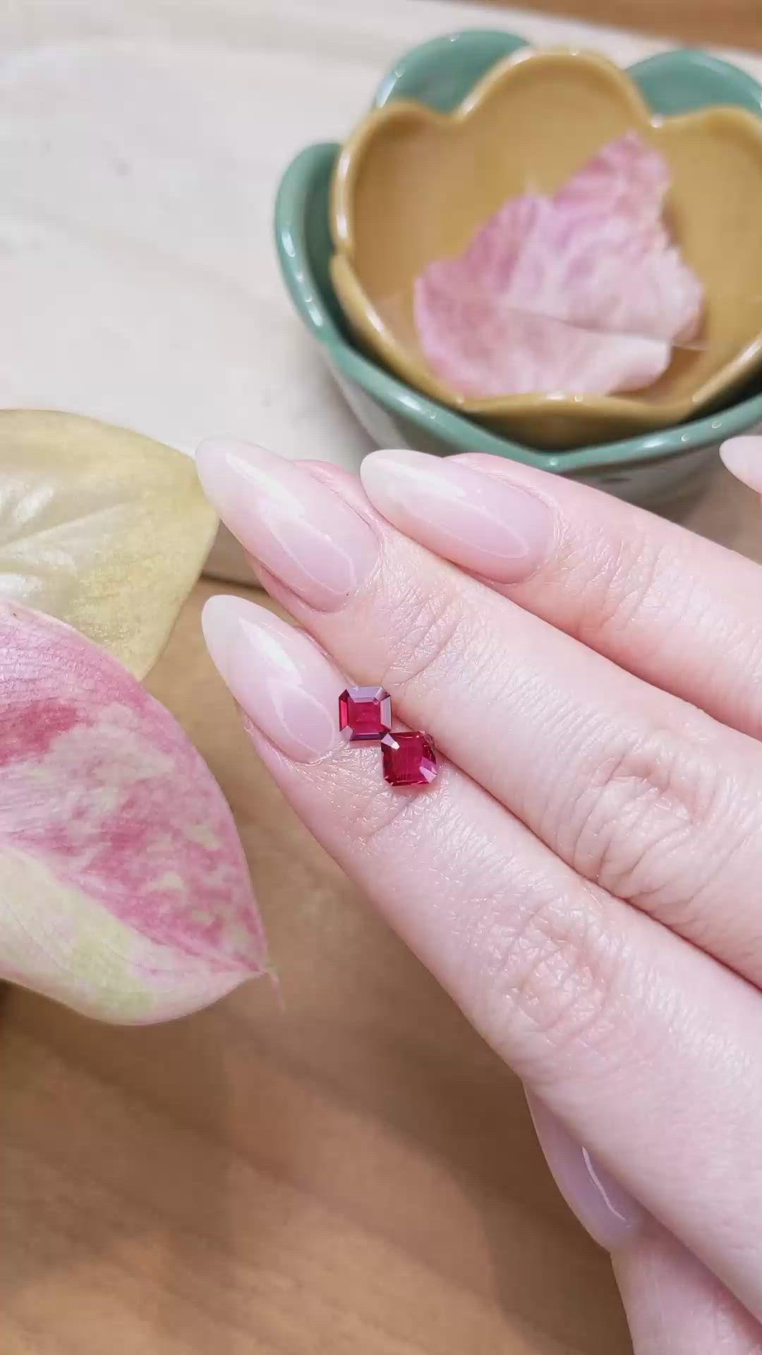 1.19&nbsp;Ct.Tw.Total Carat Weight Ruby Pair from Mozambique Size Video