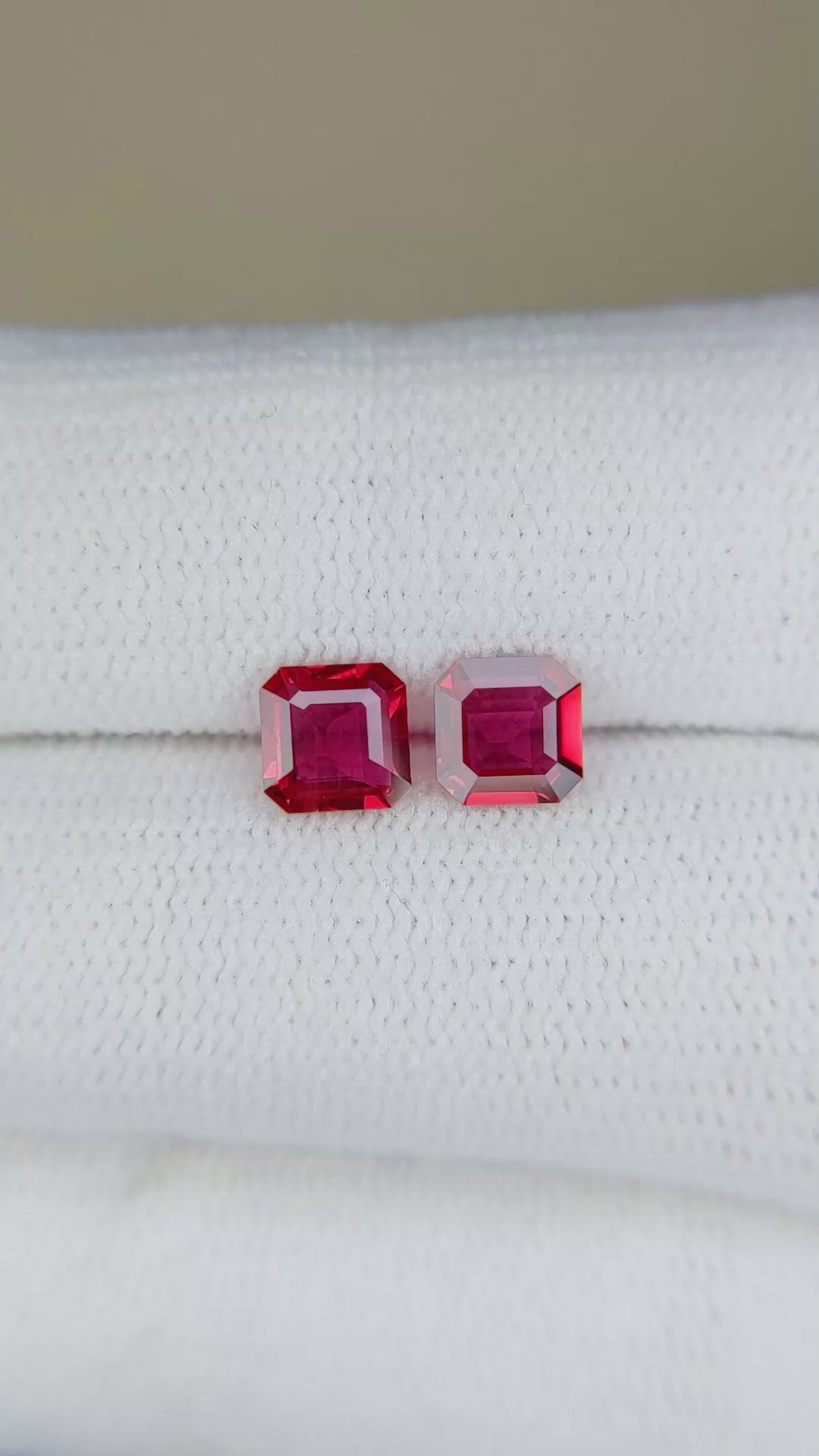 1.19&nbsp;Ct.Tw.Total Carat Weight Ruby Pair from Mozambique Size Video
