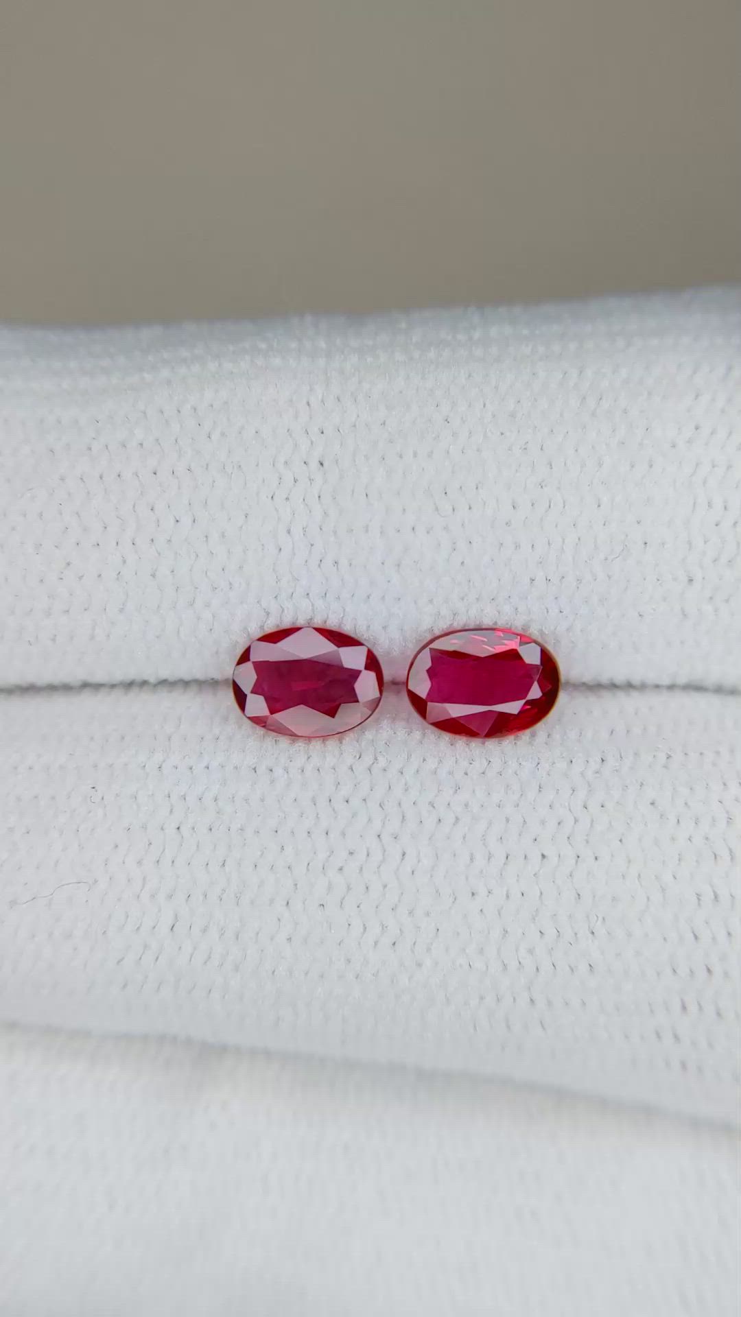 0.90 Ct.Tw.Total Carat Weight Ruby Pair from Mozambique Size Video