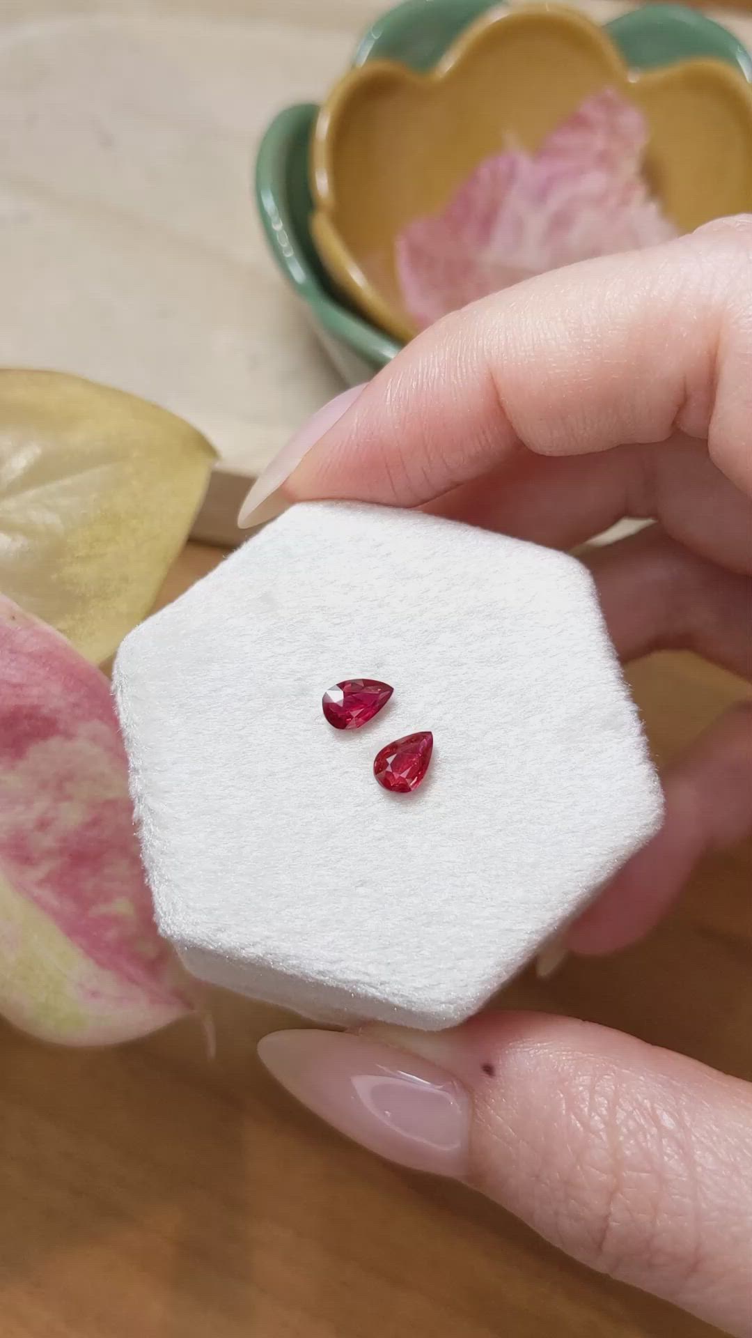 1.07 Ct.Tw.Total Carat Weight Ruby Pair from Mozambique Size Video