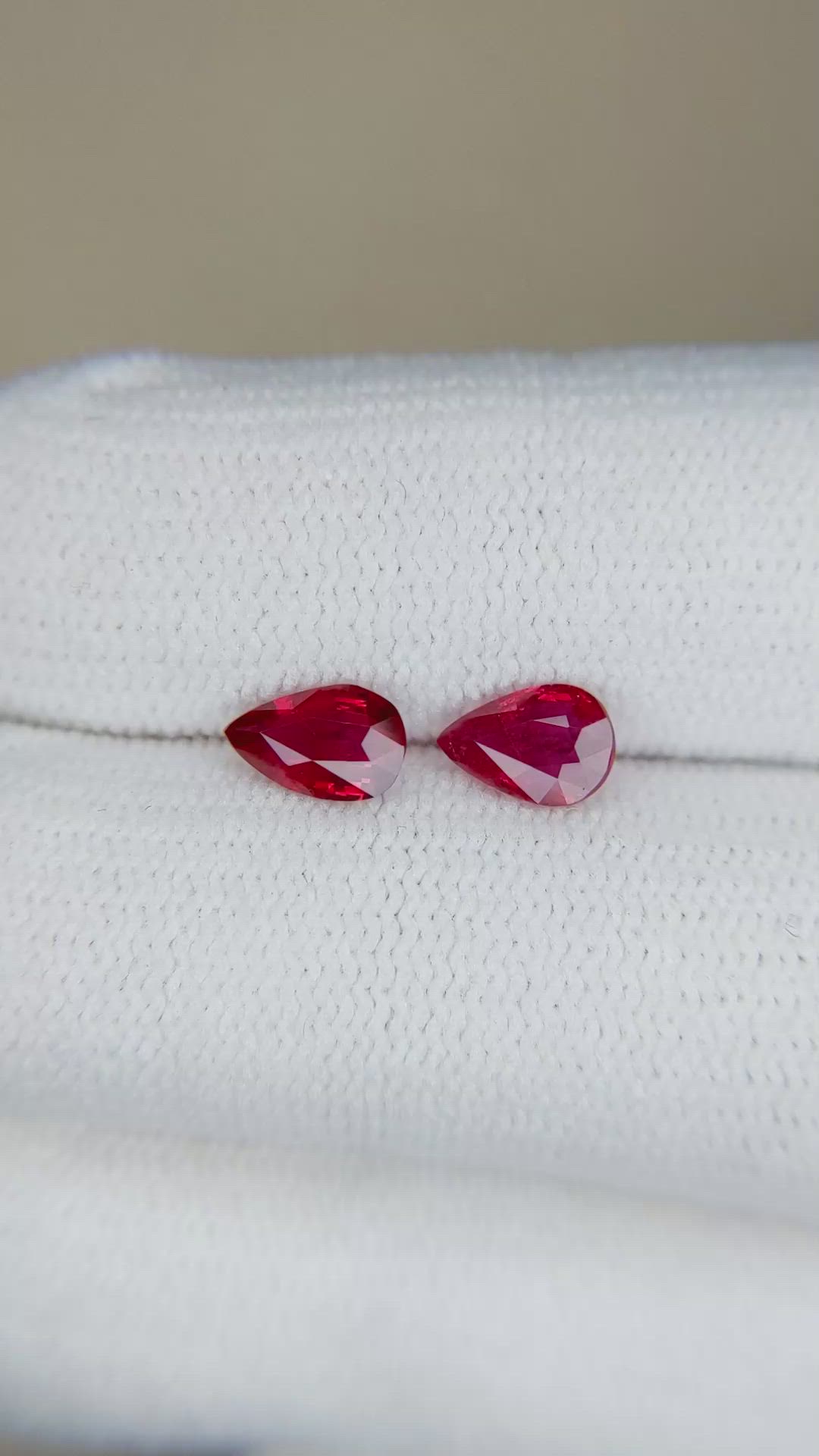 1.07 Ct.Tw.Total Carat Weight Ruby Pair from Mozambique Size Video