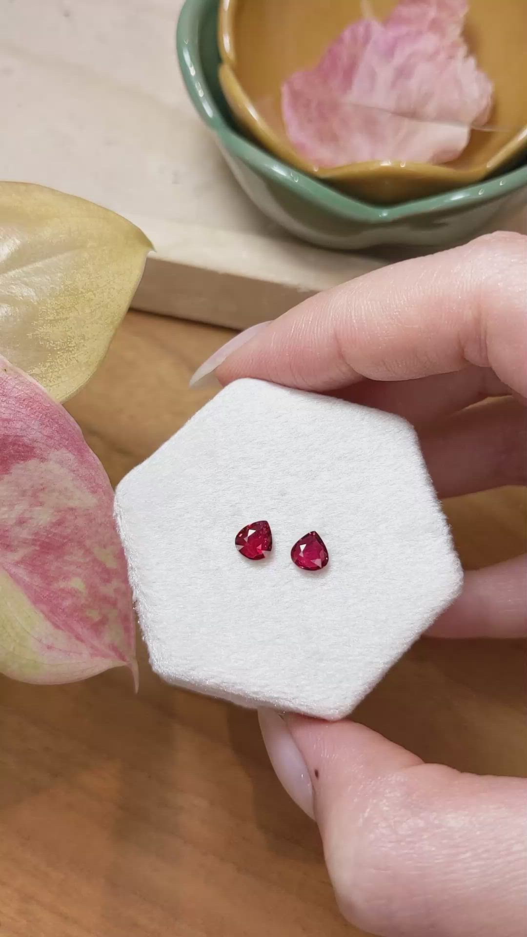 1.12&nbsp;Ct.Tw.Total Carat Weight Ruby Pair from Mozambique Size Video