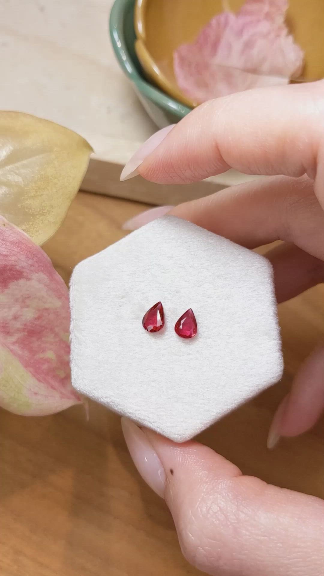 1.18 Ct.Tw.Total Carat Weight Ruby Pair from Mozambique Size Video
