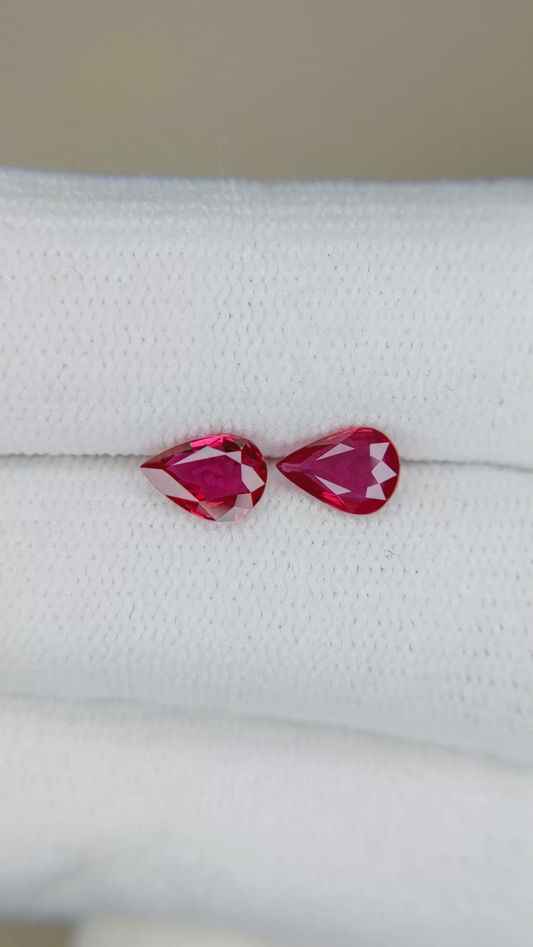 1.18 Ct.Tw.Total Carat Weight Ruby Pair from Mozambique Size Video