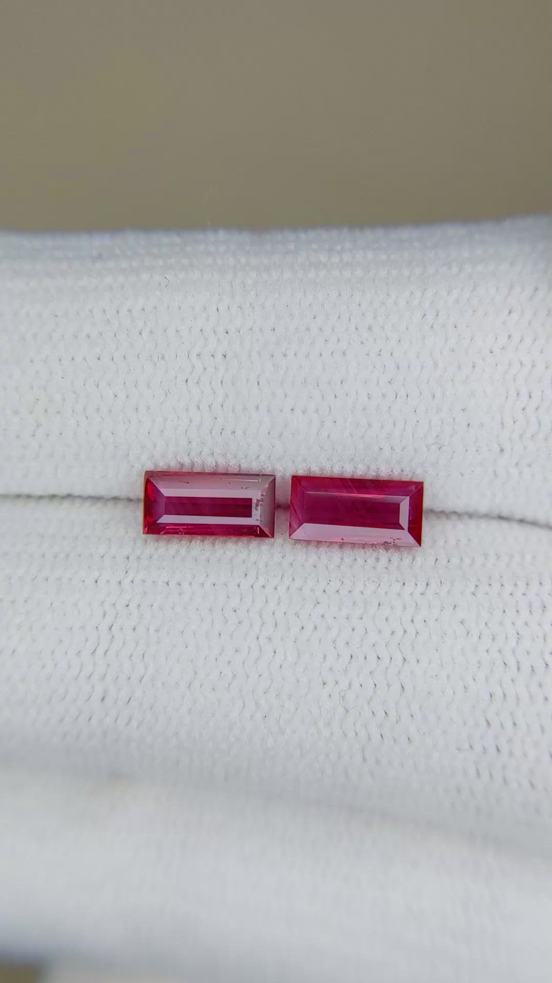 1.16 Ct.Tw.Total Carat Weight Ruby Pair from Mozambique Size Video