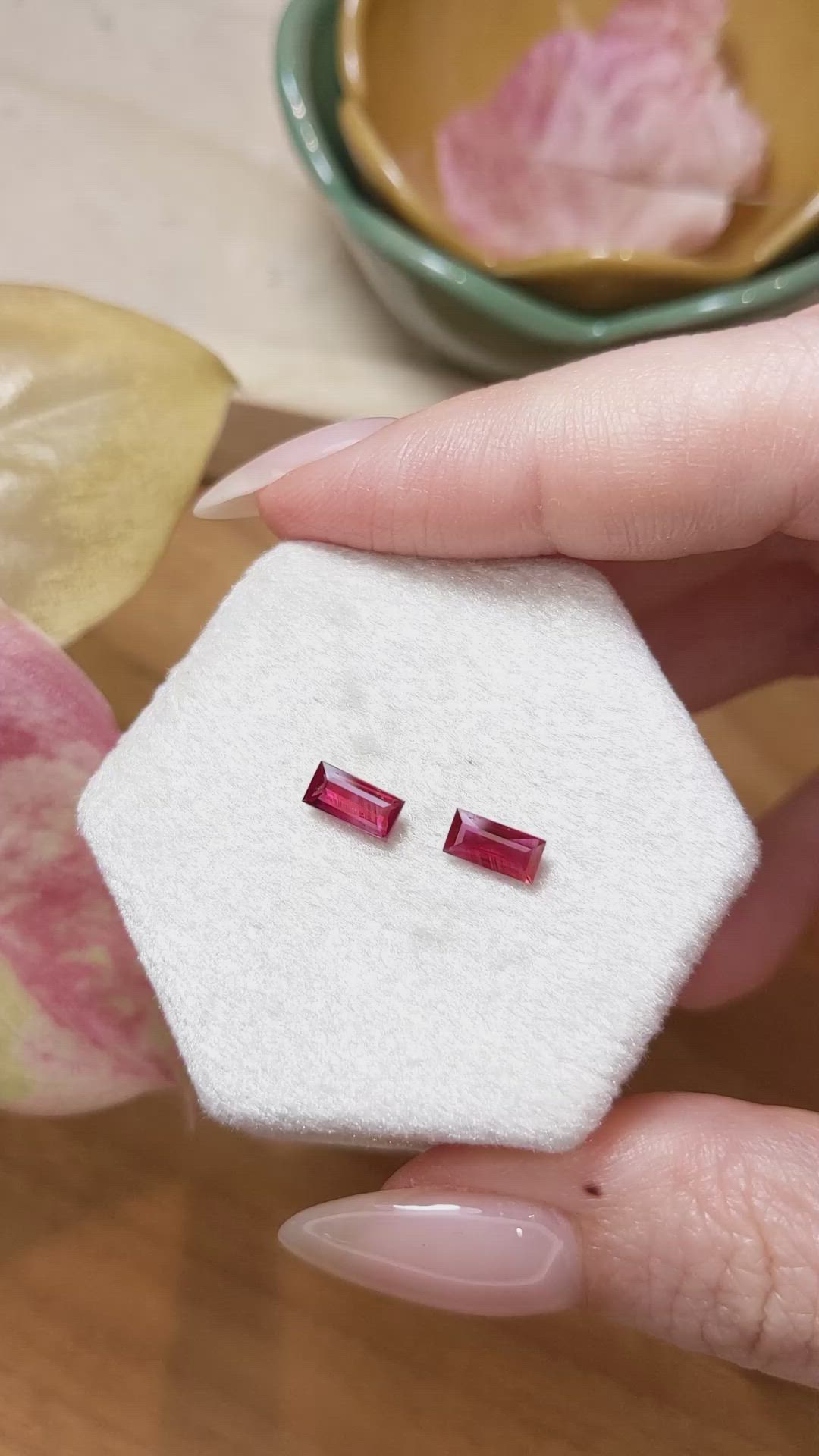 1.16 Ct.Tw.Total Carat Weight Ruby Pair from Mozambique Size Video