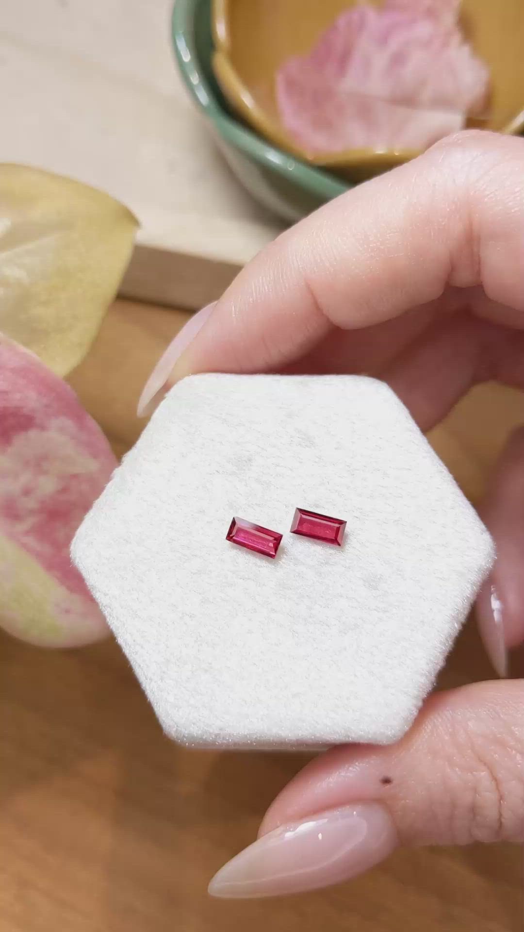 0.81 Ct.Tw.Total Carat Weight Ruby Pair from Mozambique Size Video