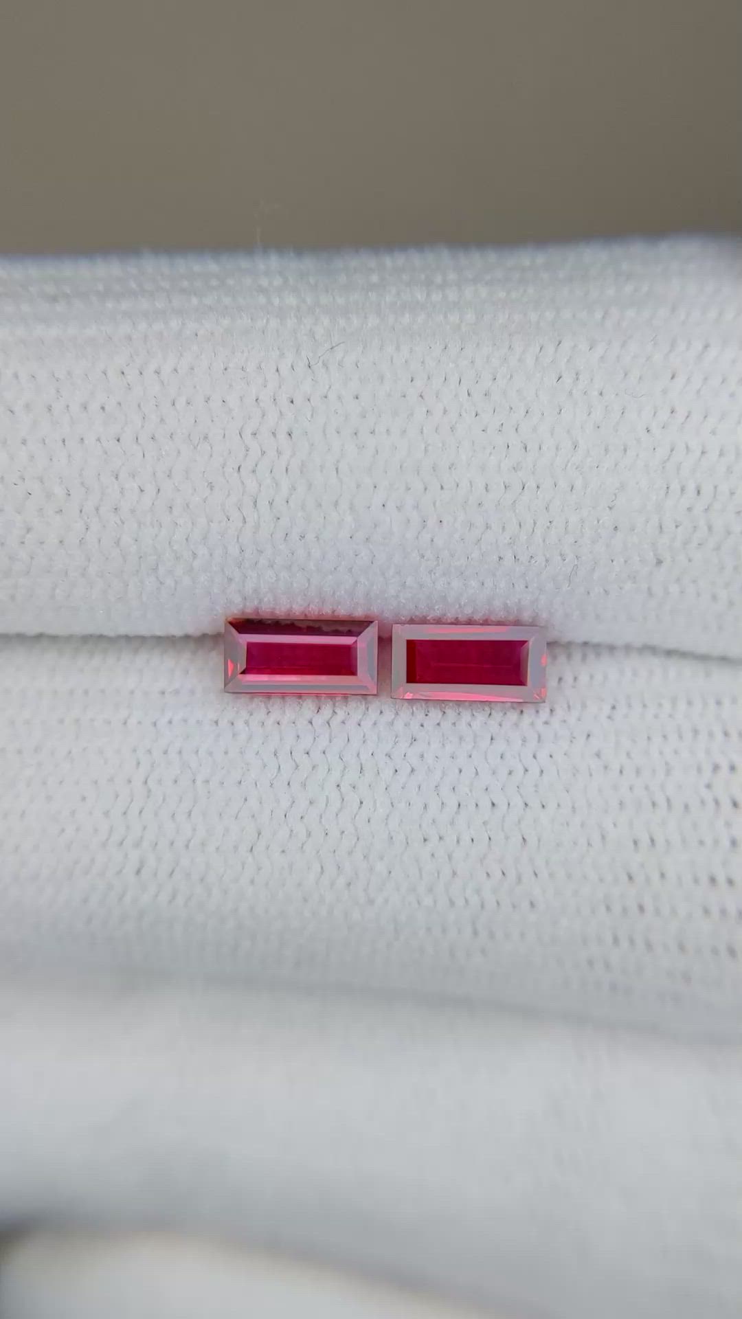 0.81 Ct.Tw.Total Carat Weight Ruby Pair from Mozambique Size Video