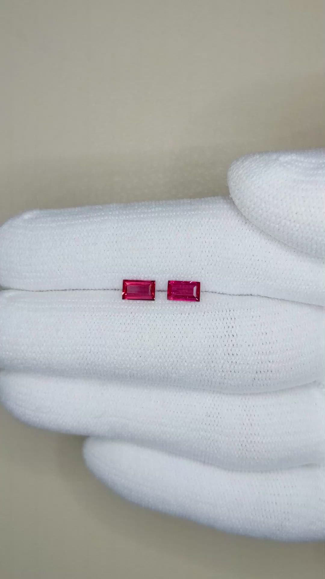 0.73 Ct.Tw.Total Carat Weight Ruby Pair from Mozambique Size Video