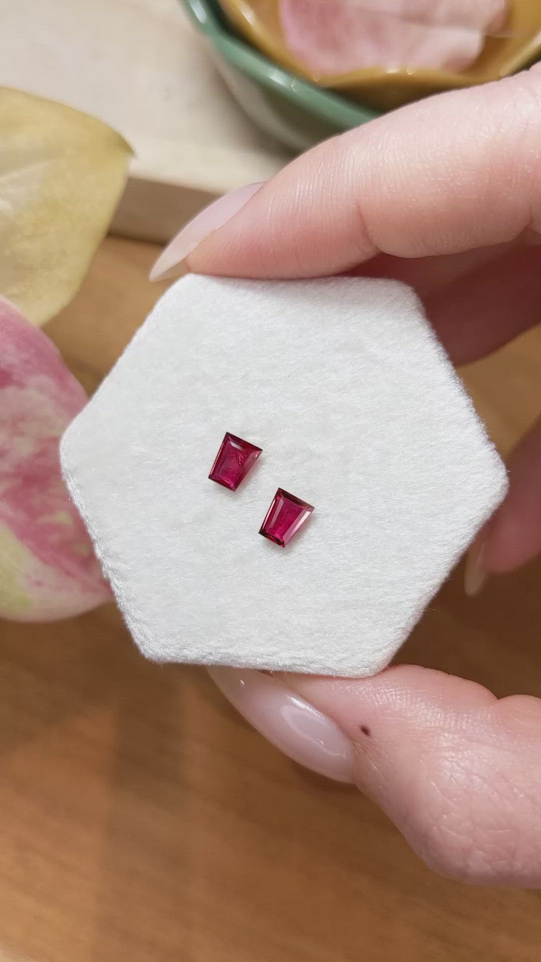 1.07 Ct.Tw.Total Carat Weight Ruby Pair from Mozambique Size Video