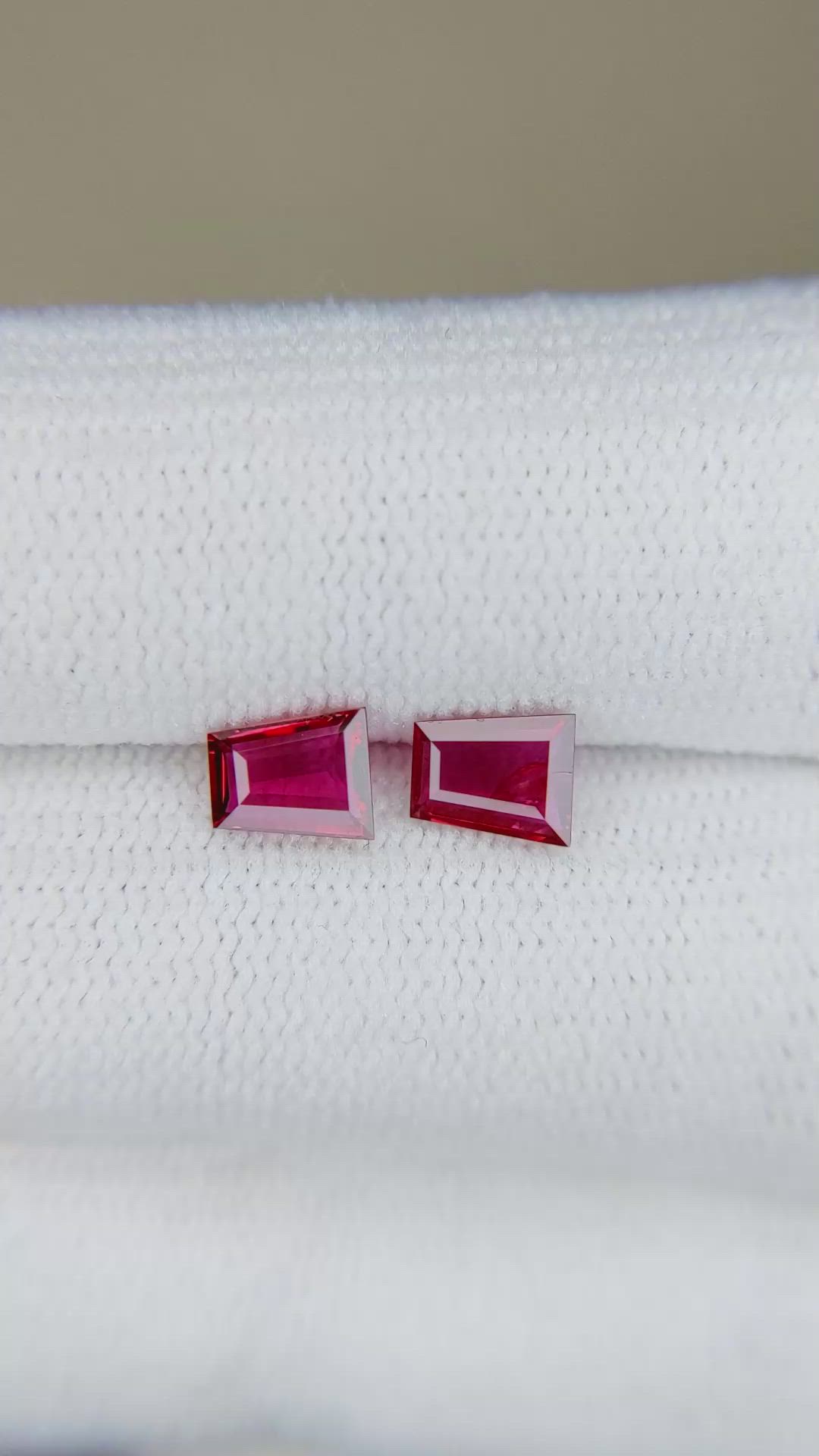 1.07 Ct.Tw.Total Carat Weight Ruby Pair from Mozambique Size Video