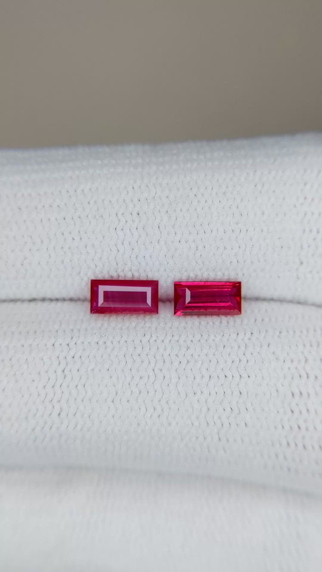 0.78 Ct.Tw.Total Carat Weight Ruby Pair from Mozambique Size Video
