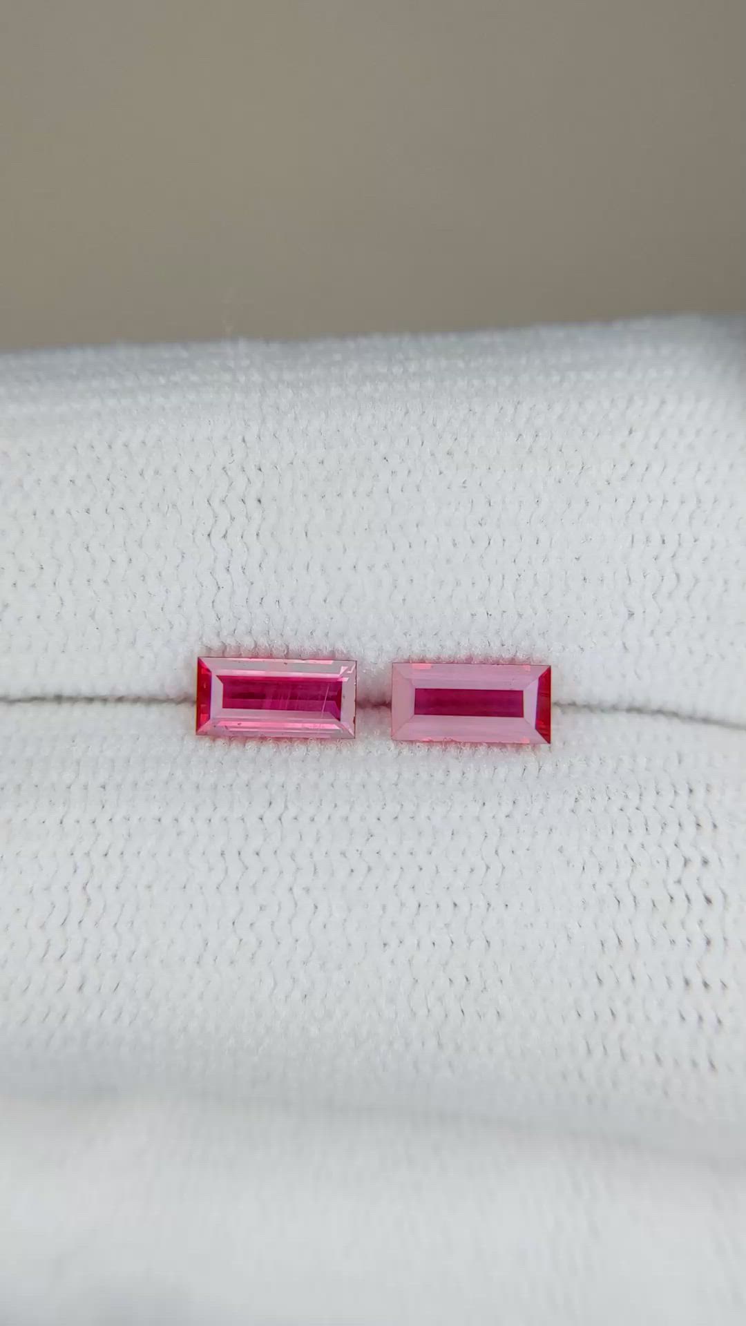 0.85 Ct.Tw.Total Carat Weight Ruby Pair from Mozambique Size Video