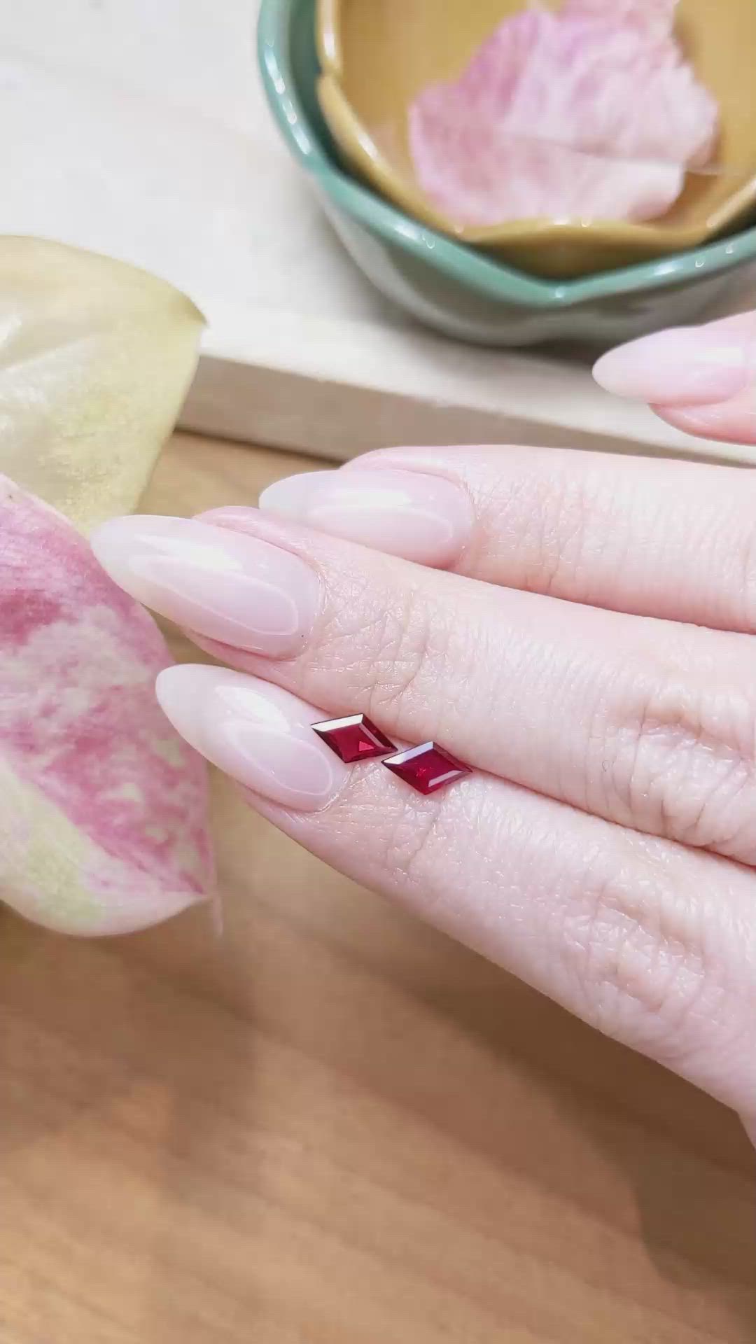 0.90 Ct.Tw.Total Carat Weight Ruby Pair from Mozambique Size Video