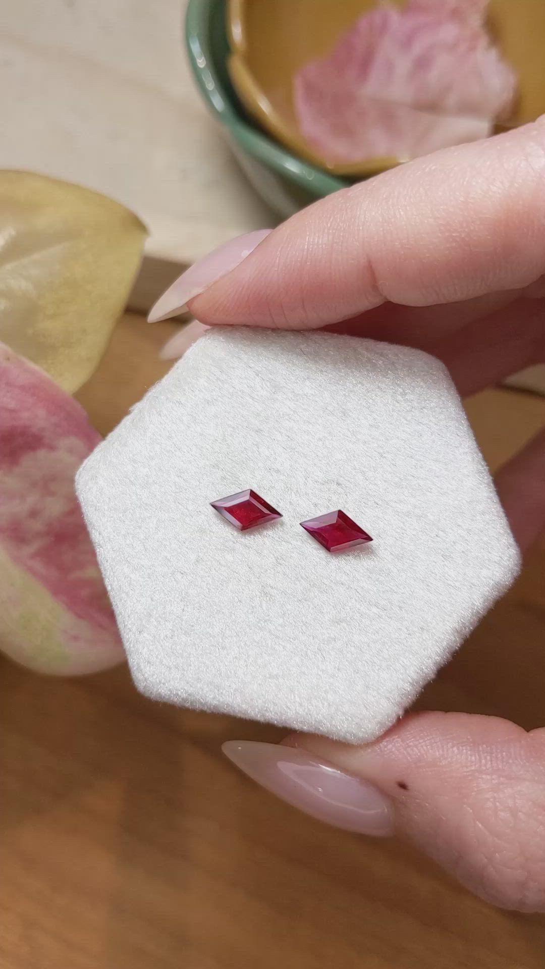0.90 Ct.Tw.Total Carat Weight Ruby Pair from Mozambique Size Video