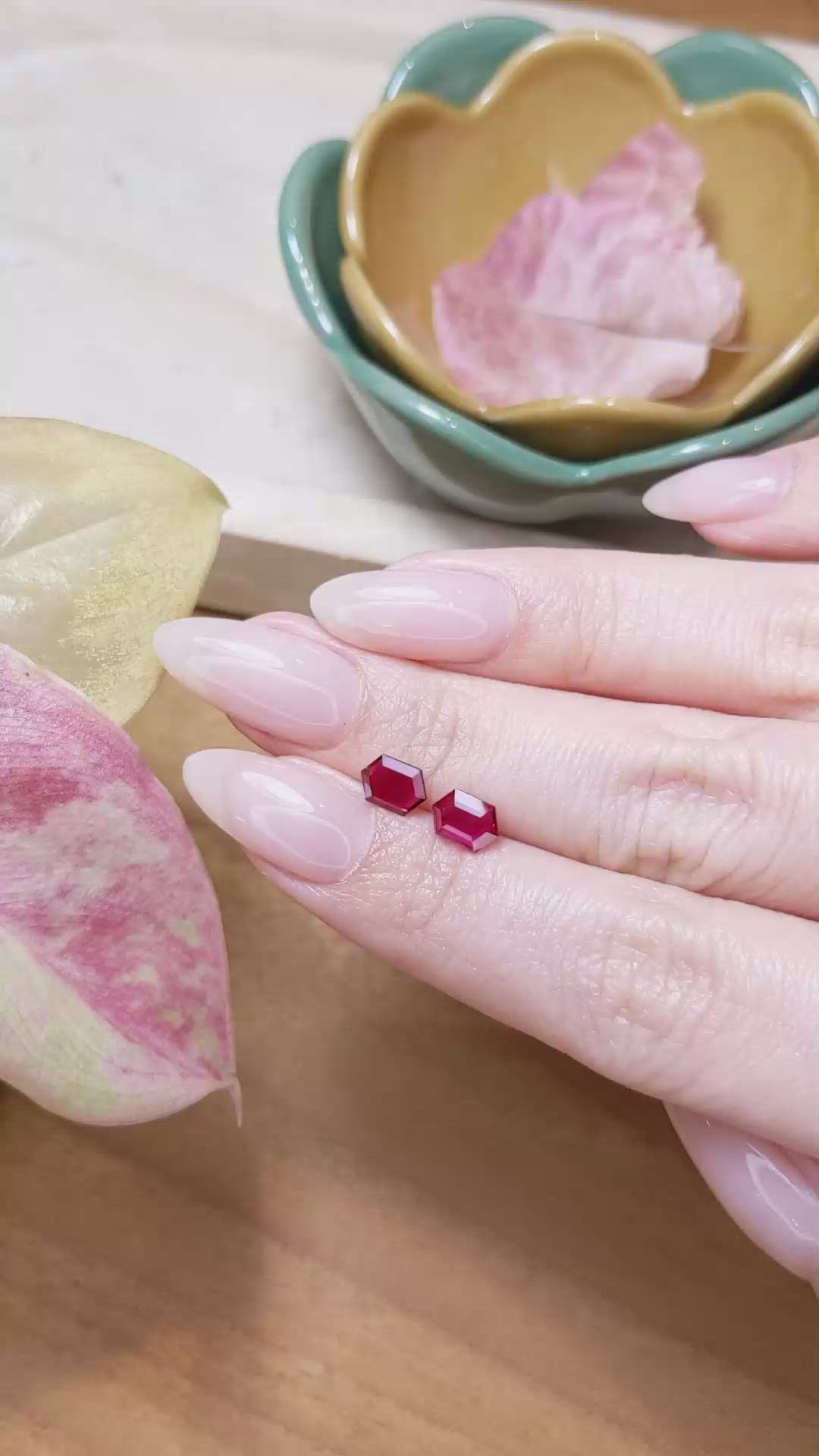 1.53 Ct.Tw.Total Carat Weight Ruby Pair from Mozambique Size Video