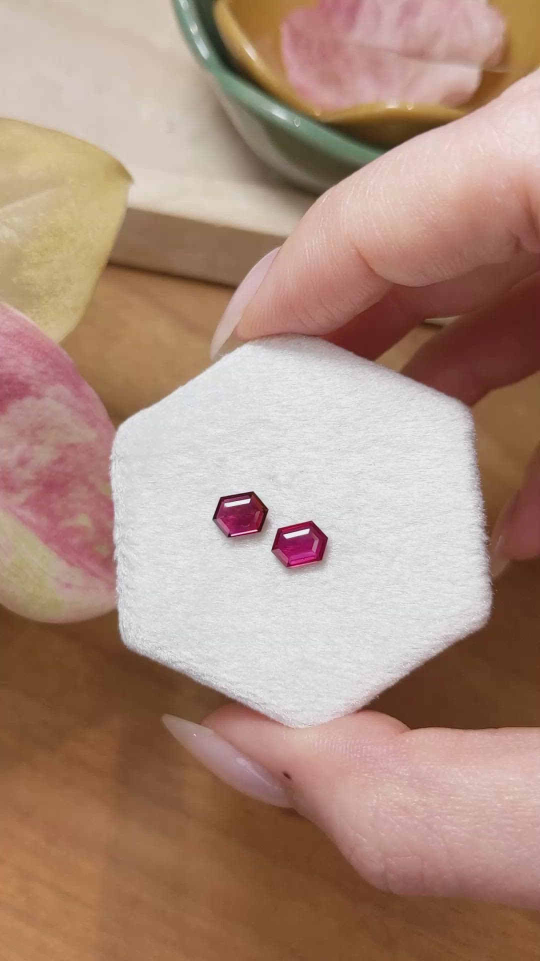 1.53 Ct.Tw.Total Carat Weight Ruby Pair from Mozambique Size Video