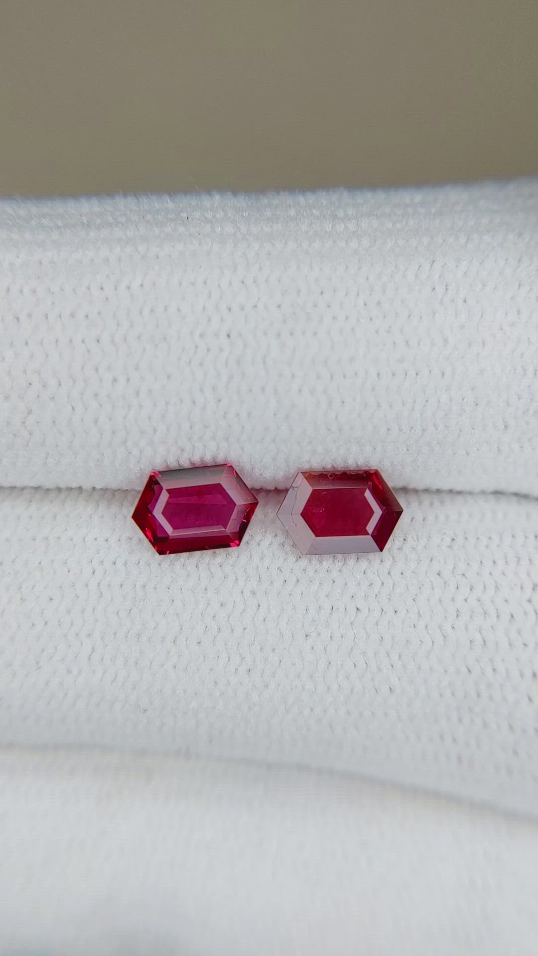 1.01 Ct.Tw.Total Carat Weight Ruby Pair from Mozambique Size Video