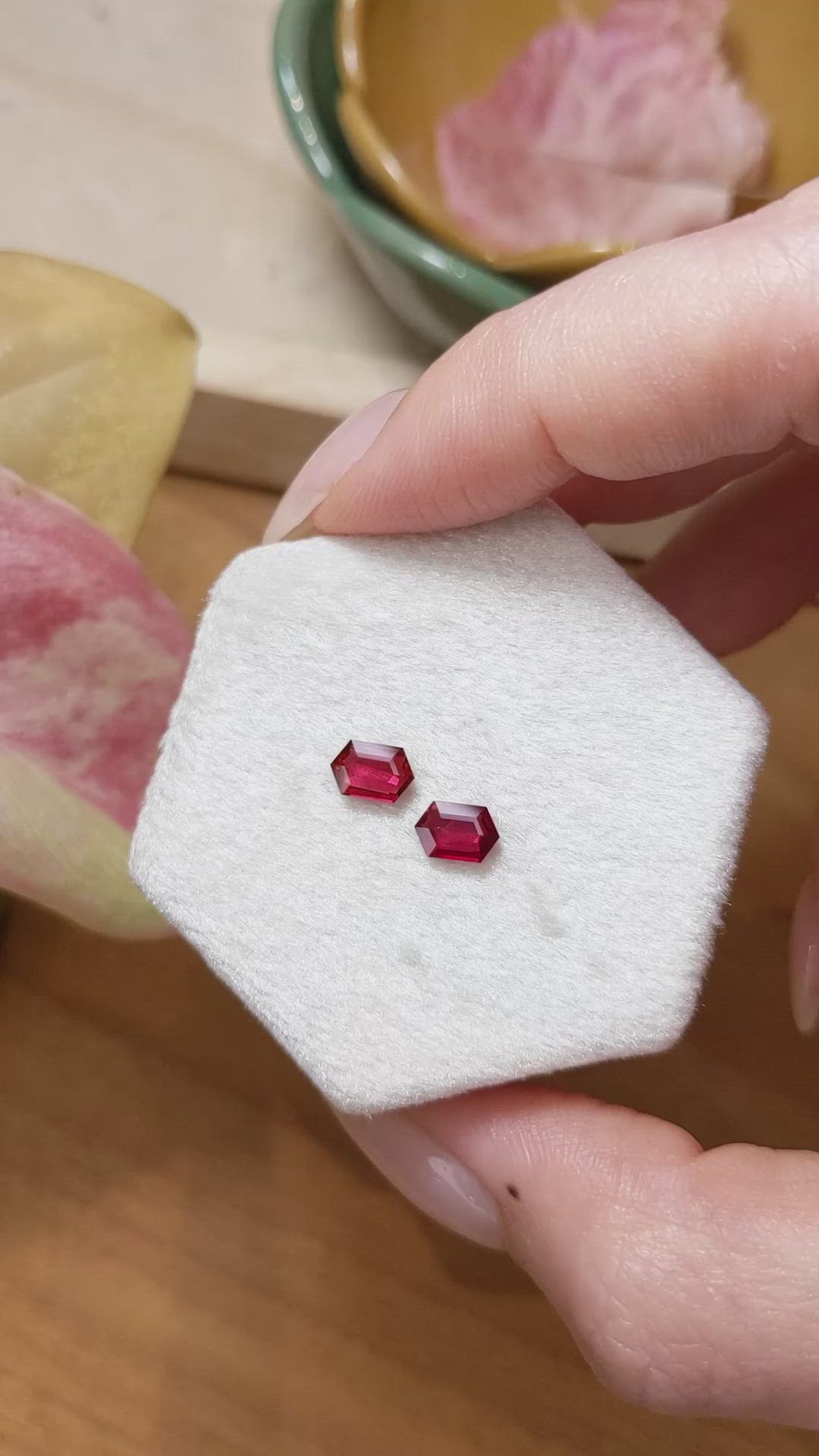 1.01 Ct.Tw.Total Carat Weight Ruby Pair from Mozambique Size Video