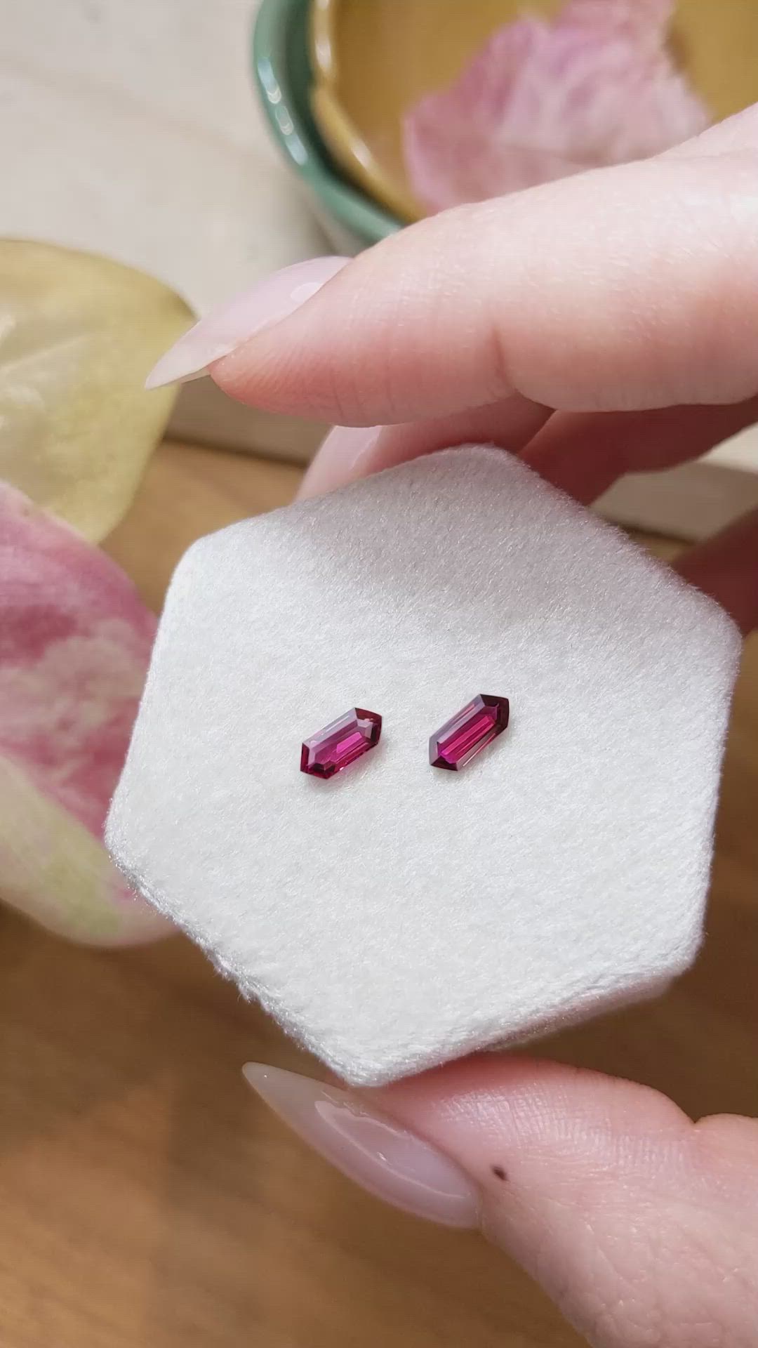 1.02 Ct.Tw.Total Carat Weight Ruby Pair from Mozambique Size Video