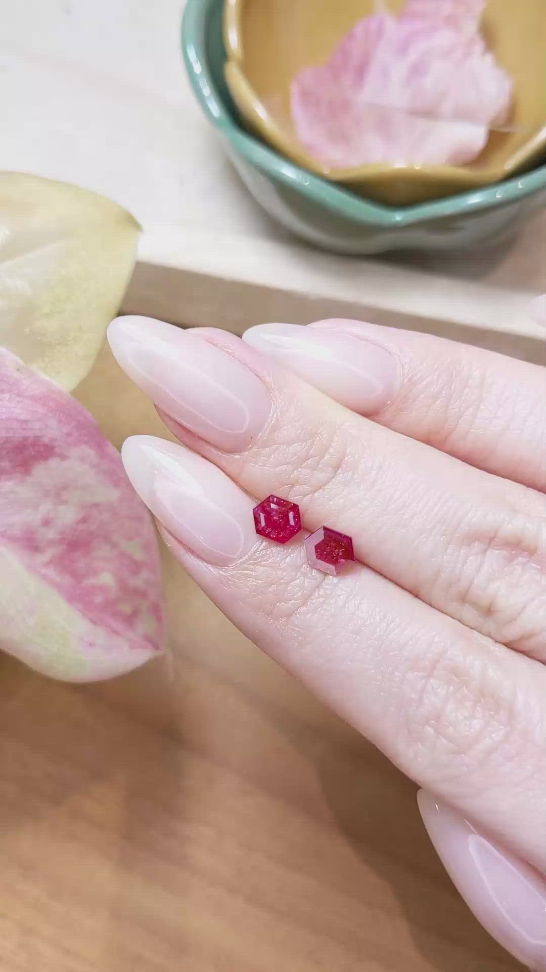 1.31 Ct.Tw.Total Carat Weight Ruby Pair from Mozambique Size Video