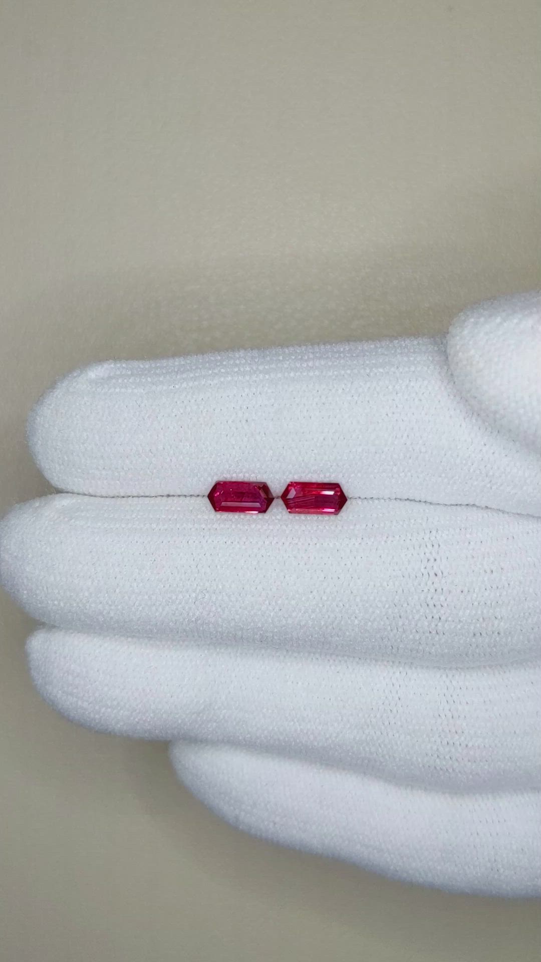 0.90 Ct.Tw.Total Carat Weight Ruby Pair from Mozambique Size Video