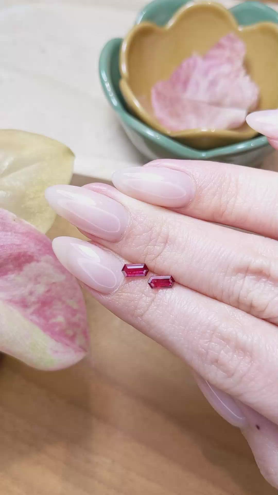 0.90 Ct.Tw.Total Carat Weight Ruby Pair from Mozambique Size Video