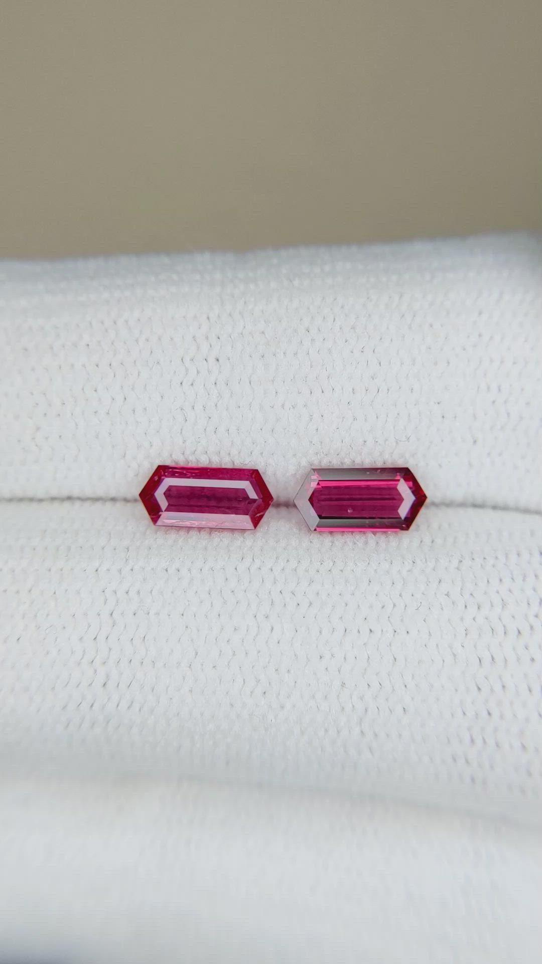 1.12 Ct.Tw.Total Carat Weight Ruby Pair from Mozambique Size Video