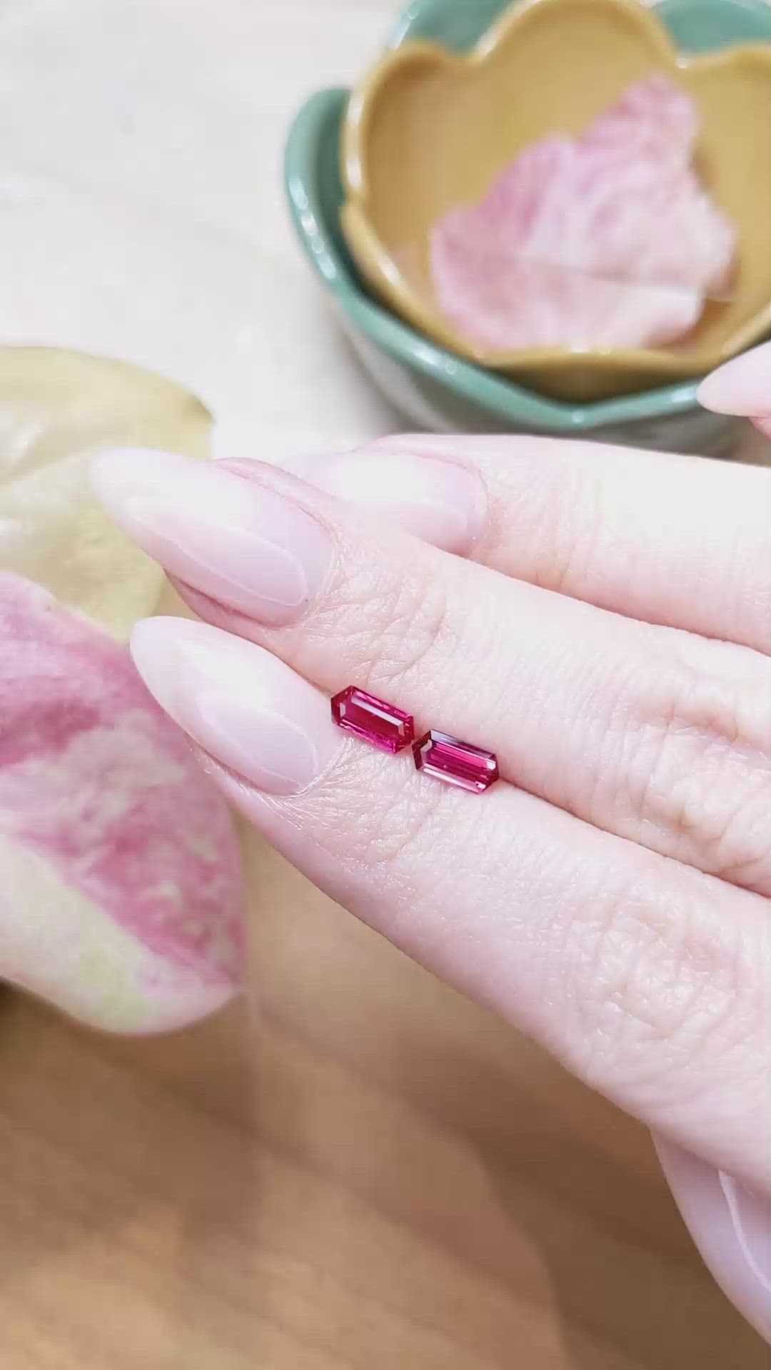 1.12 Ct.Tw.Total Carat Weight Ruby Pair from Mozambique Size Video