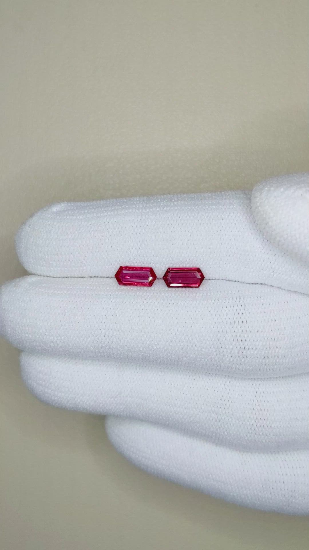 1.12 Ct.Tw.Total Carat Weight Ruby Pair from Mozambique Size Video