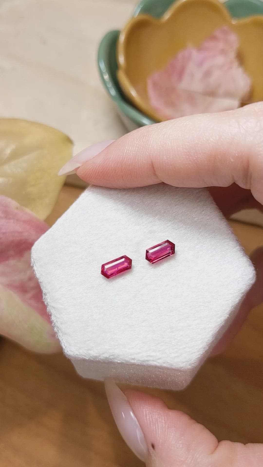 1.12 Ct.Tw.Total Carat Weight Ruby Pair from Mozambique Size Video