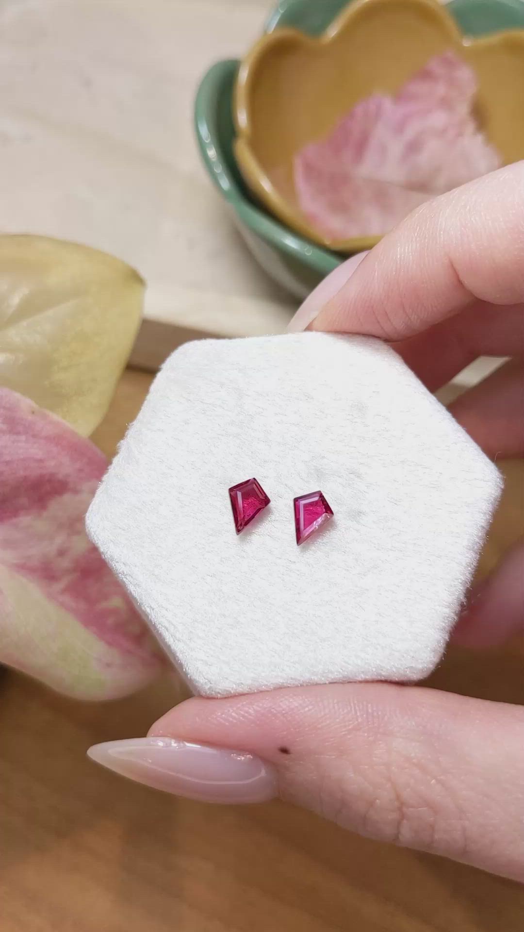 1.10 Ct.Tw.Total Carat Weight Ruby Pair from Mozambique Size Video
