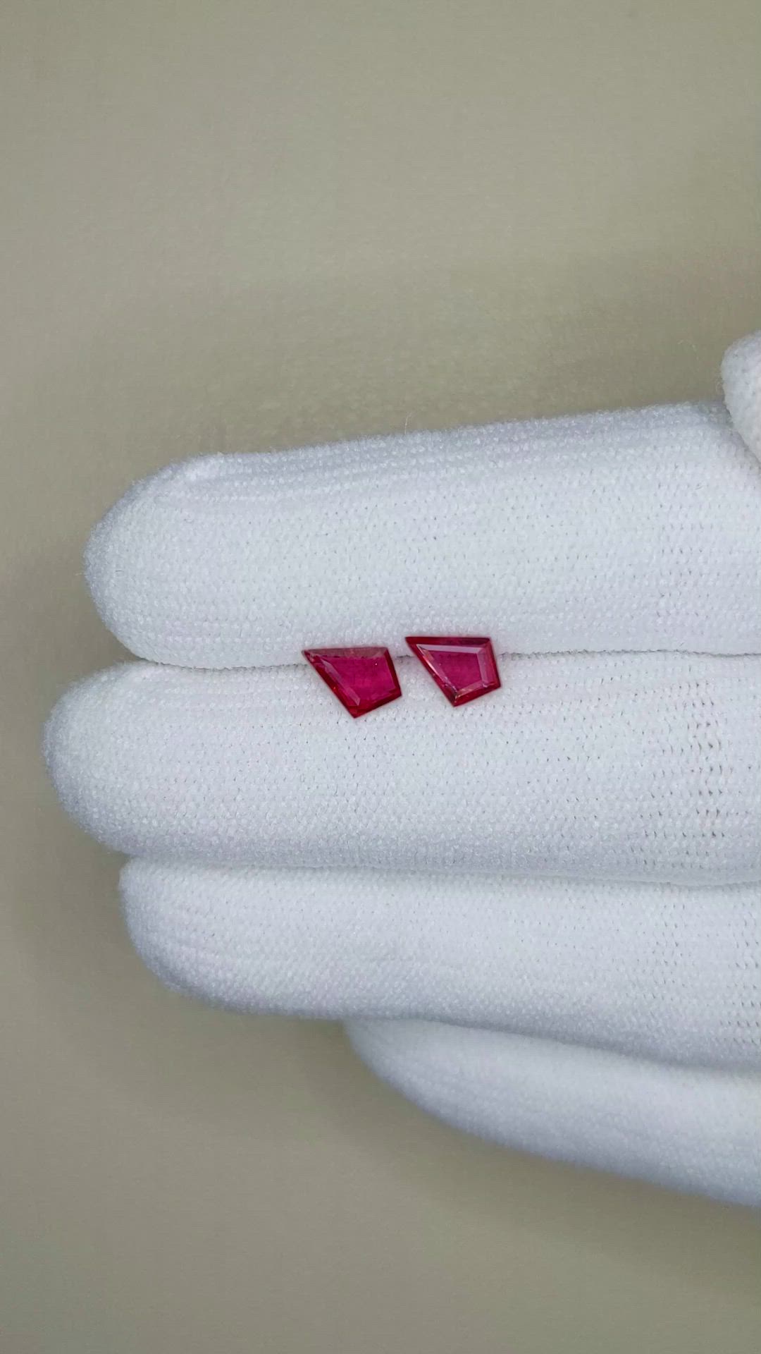 1.10 Ct.Tw.Total Carat Weight Ruby Pair from Mozambique Size Video