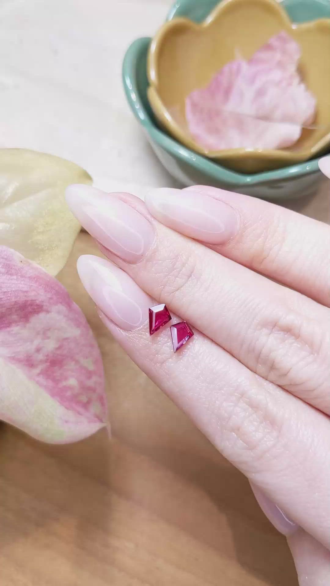 1.10 Ct.Tw.Total Carat Weight Ruby Pair from Mozambique Size Video