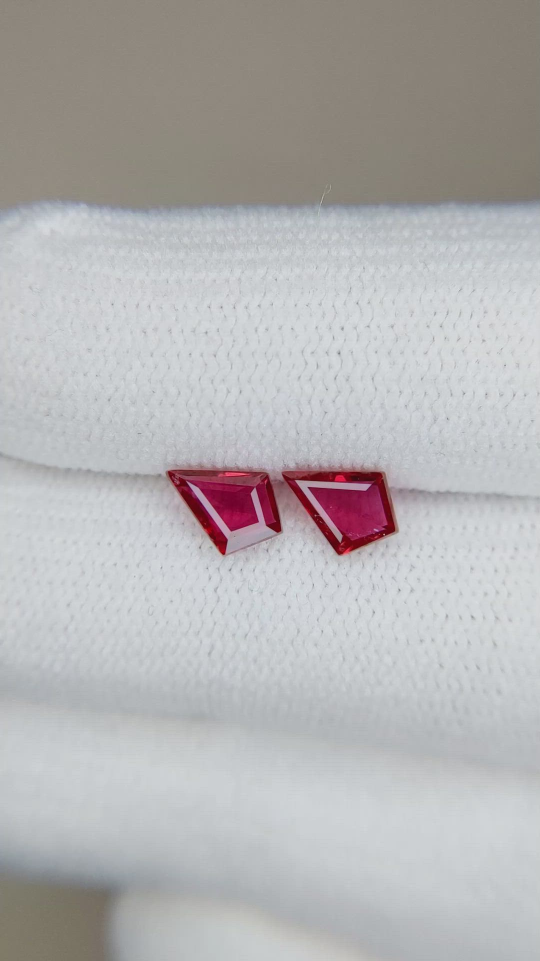 1.10 Ct.Tw.Total Carat Weight Ruby Pair from Mozambique Size Video