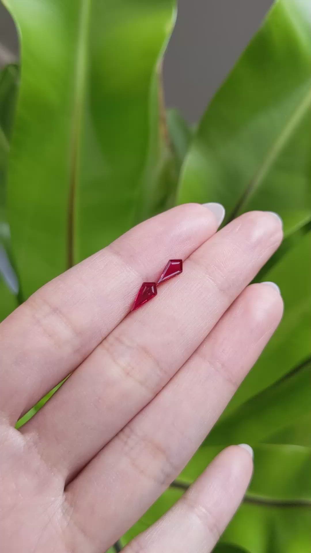 0.96 Ct.Tw.Total Carat Weight Ruby Pair from Mozambique Size Video
