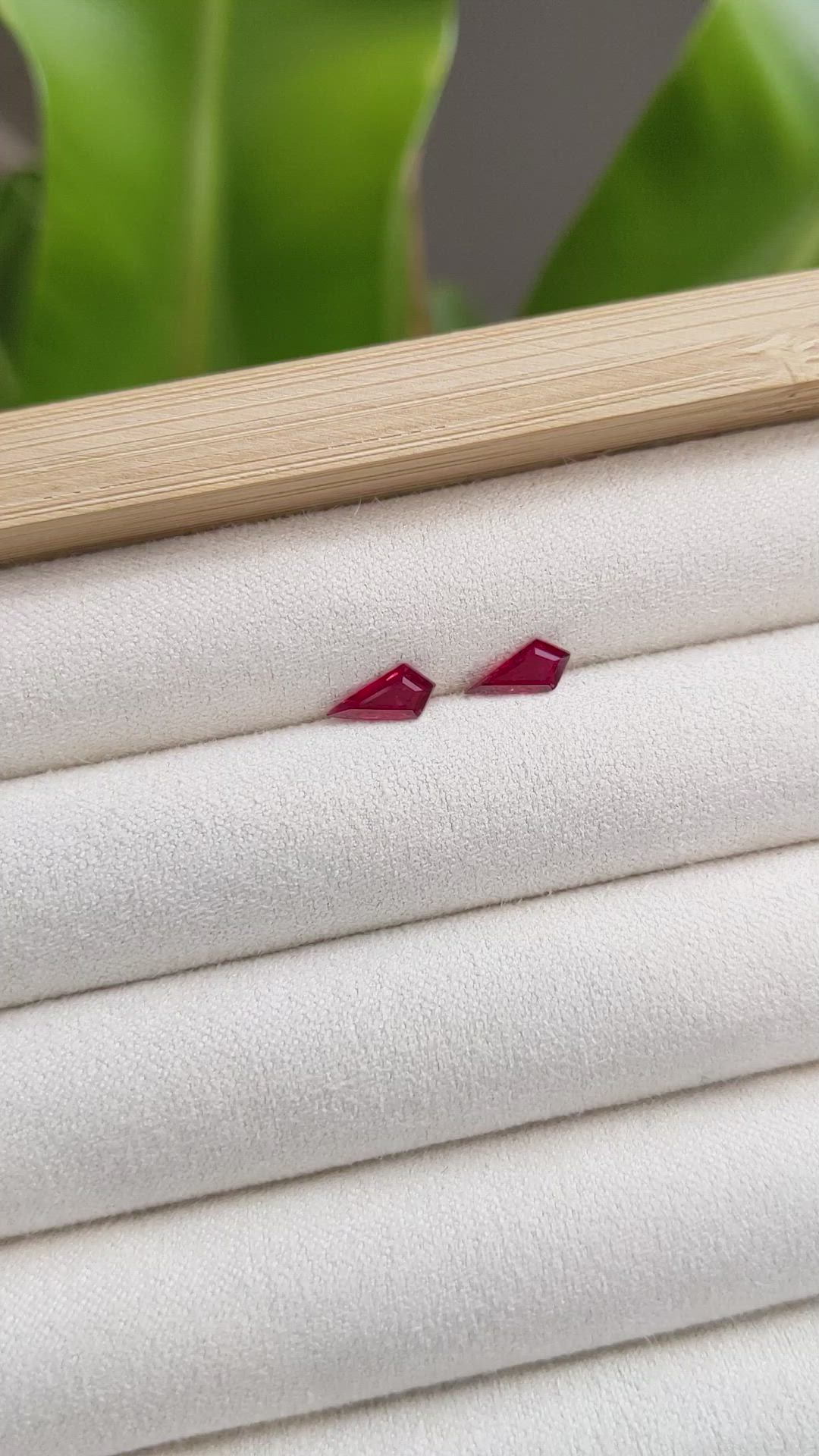 0.96 Ct.Tw.Total Carat Weight Ruby Pair from Mozambique Size Video