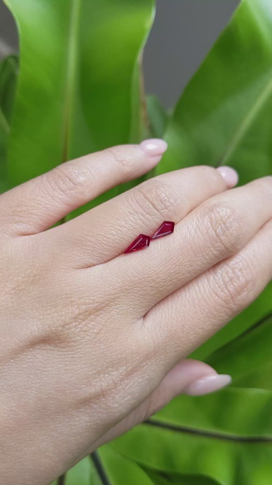 0.96 Ct.Tw.Total Carat Weight Ruby Pair from Mozambique Size Video