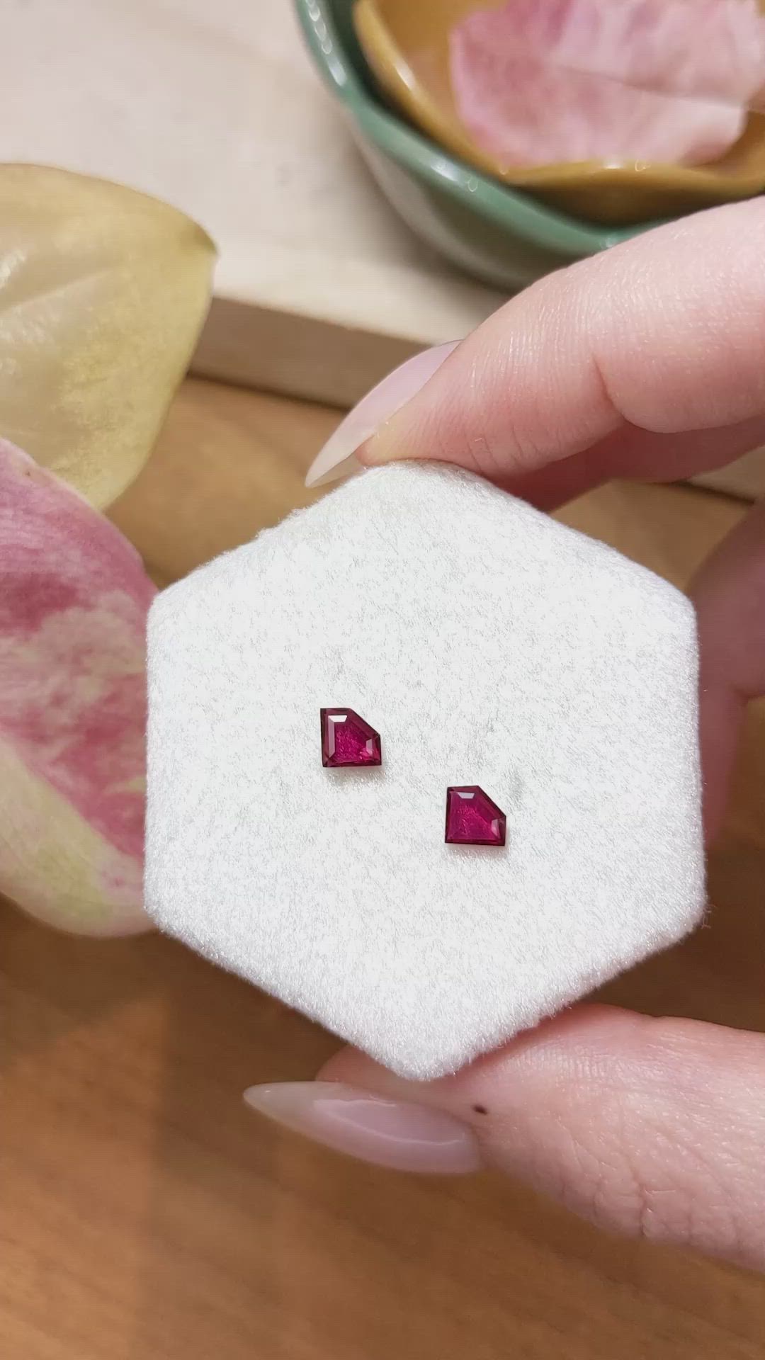 0.97 Ct.Tw.Total Carat Weight Ruby Pair from Mozambique Size Video