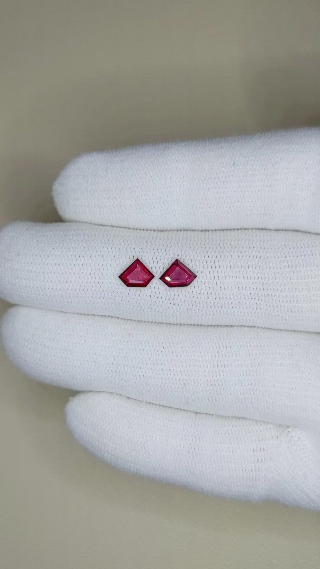 0.97 Ct.Tw.Total Carat Weight Ruby Pair from Mozambique Size Video