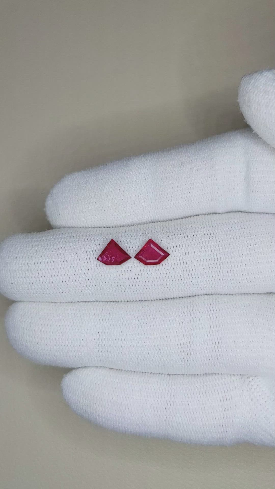 1.33 Ct.Tw.Total Carat Weight Ruby Pair from Mozambique Size Video