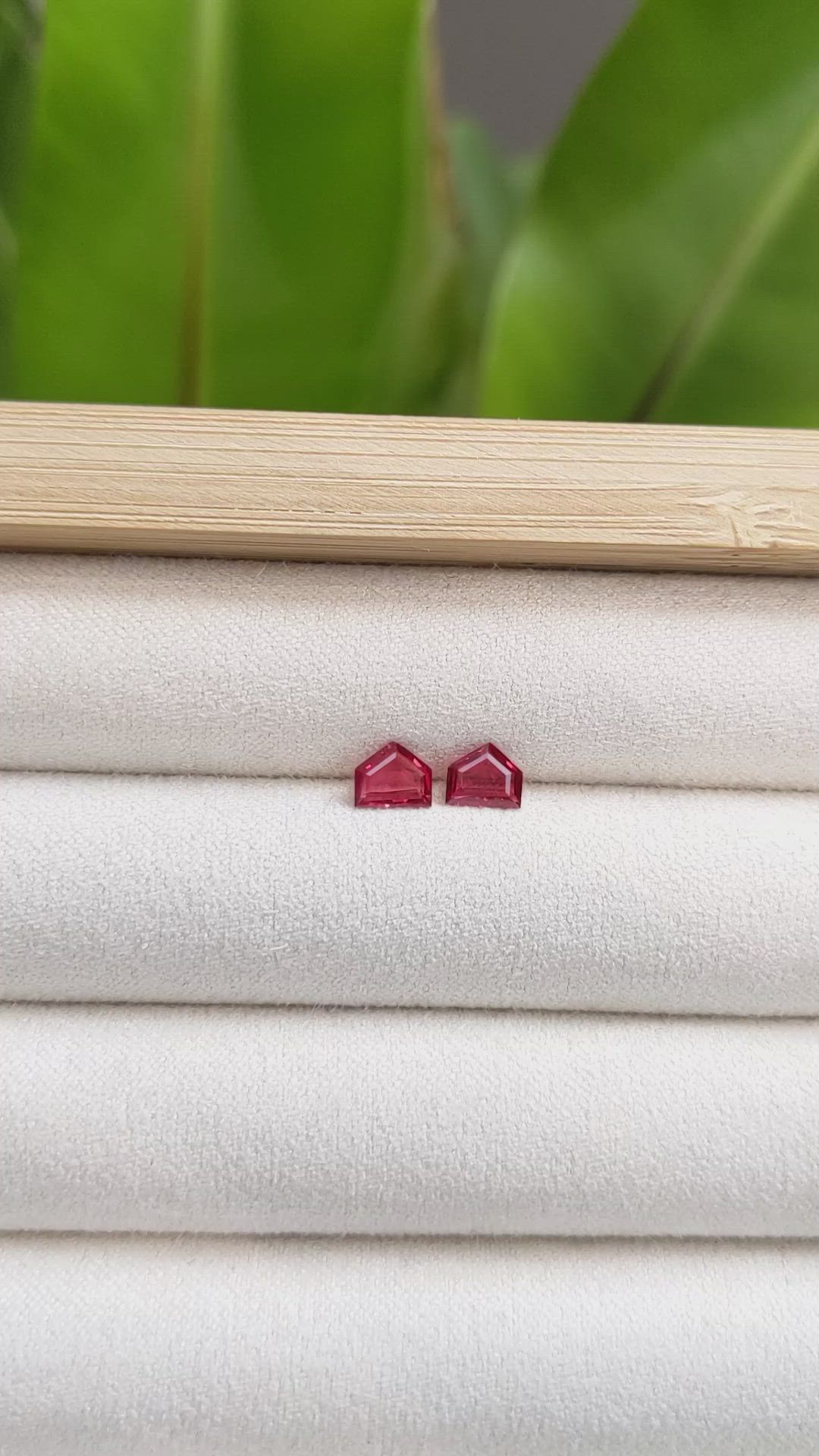 0.92 Ct.Tw.Total Carat Weight Ruby Pair from Mozambique Size Video